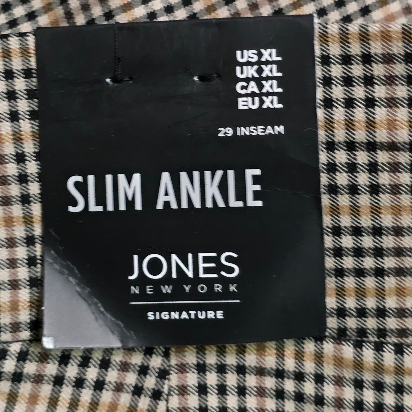 Jones New York Slim Ankle Pants Women’s XL Tan Combo NWT