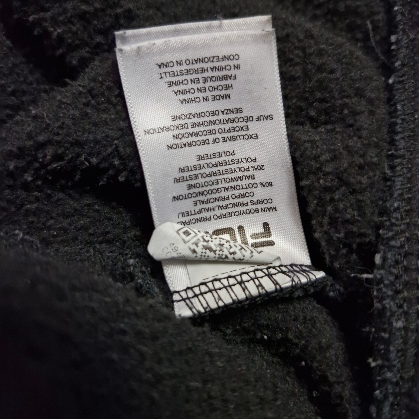 Fila Sweatpants Men’s Large Black Faded Cuffed Jogger Cotton Logo Lounge Pants