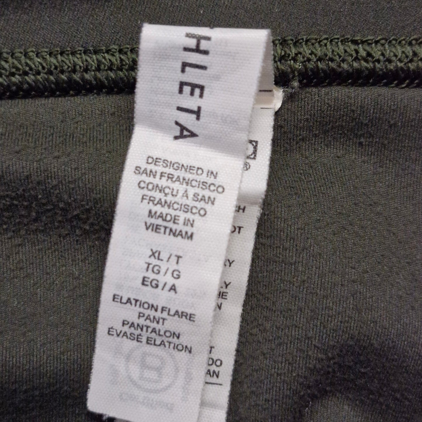 Athleta Stellar Flare Pants Women’s XL Aspen Green Athleisure Activewear Trousers
