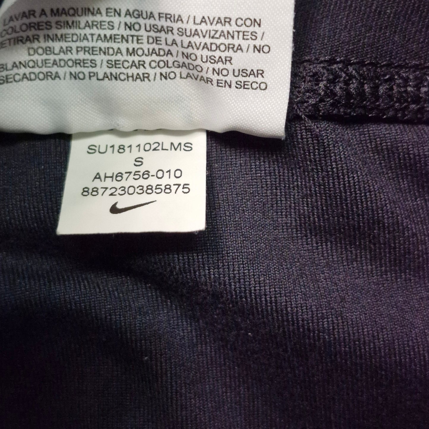 Nike “Just Do It” Crop Logo Leggings Women’s Size Small Black/White AH6