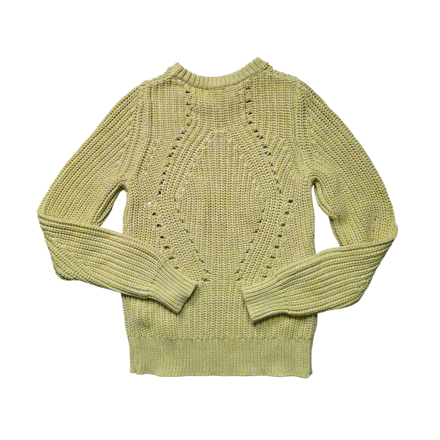 Lucky Brand Pullover Sweater Women M Lemonade Cotton Cable Knit