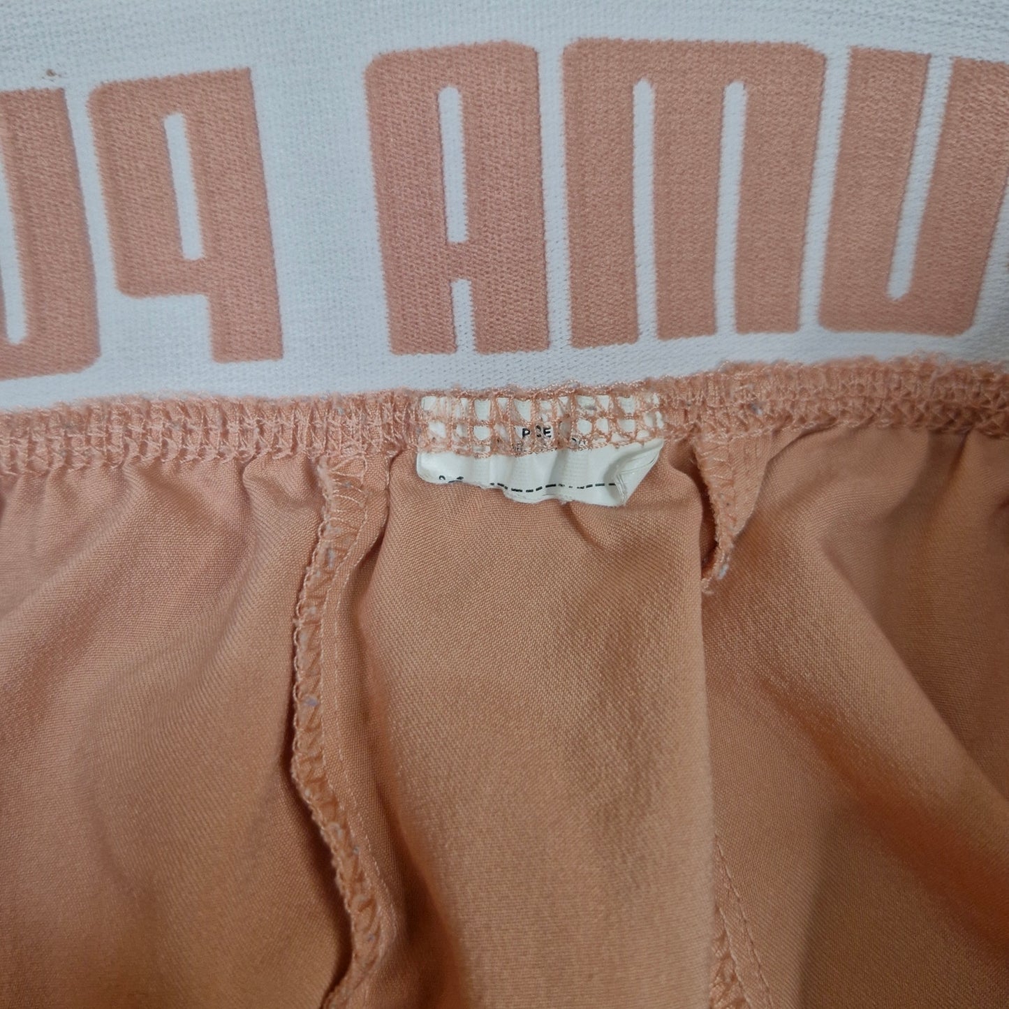 Puma Running Shorts Women L Pink Peach Mesh Lined Elastic Waist Athletic Gym