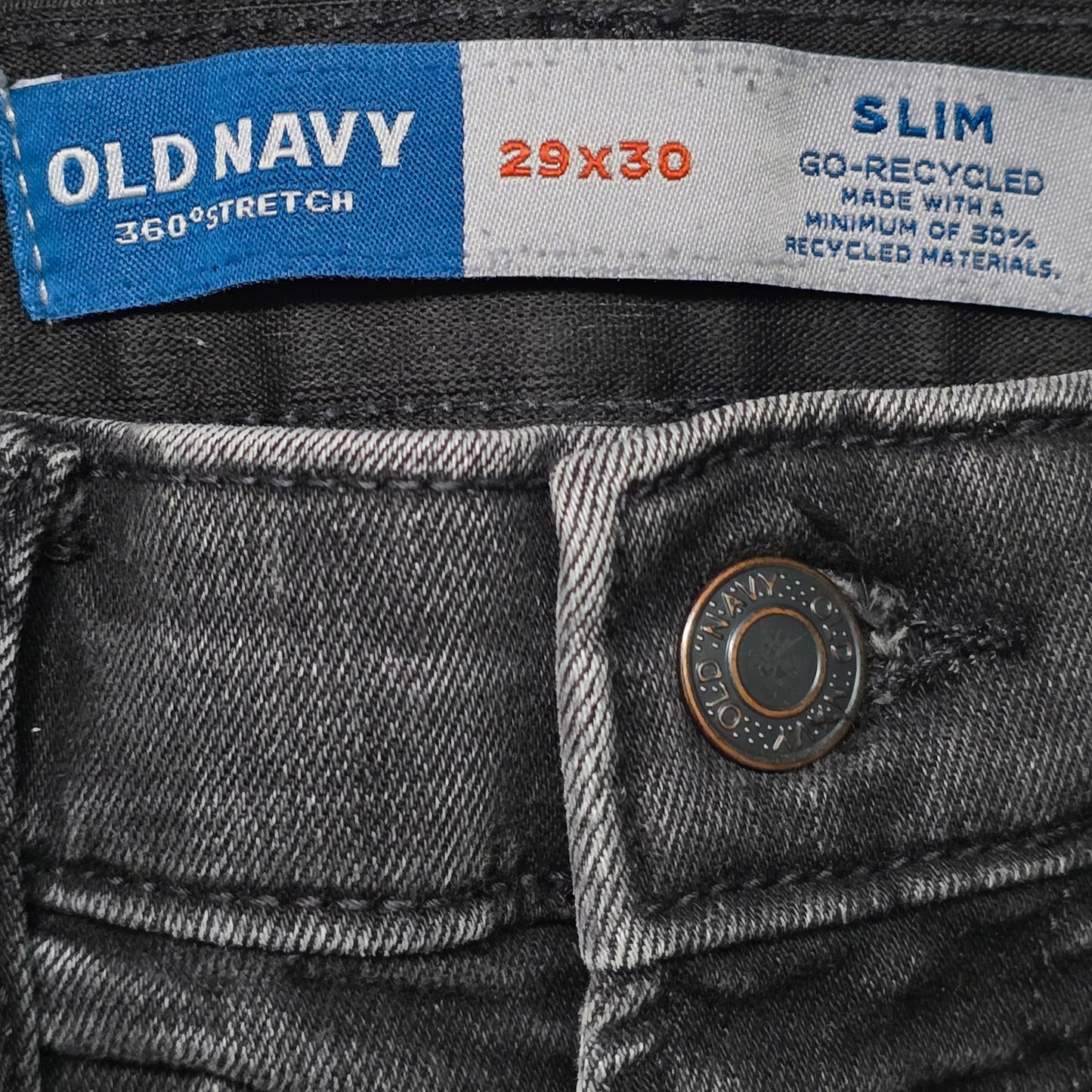 Old Navy Slim Jeans Men’s 29x30 Gray Denim Casual Stretch