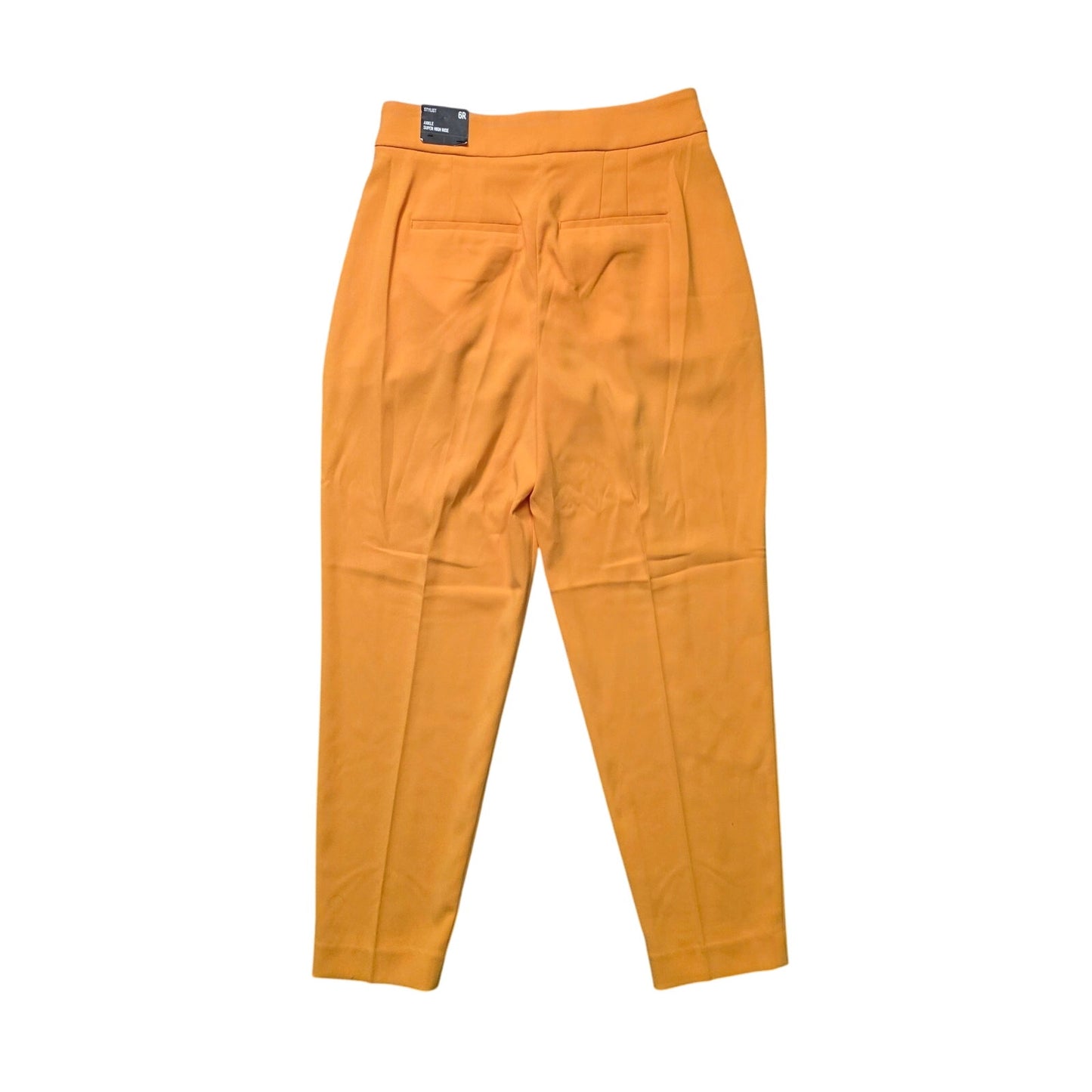 Express Stylist Super High Waisted Pleated Ankle Pant Women’s 6R Orange NWT