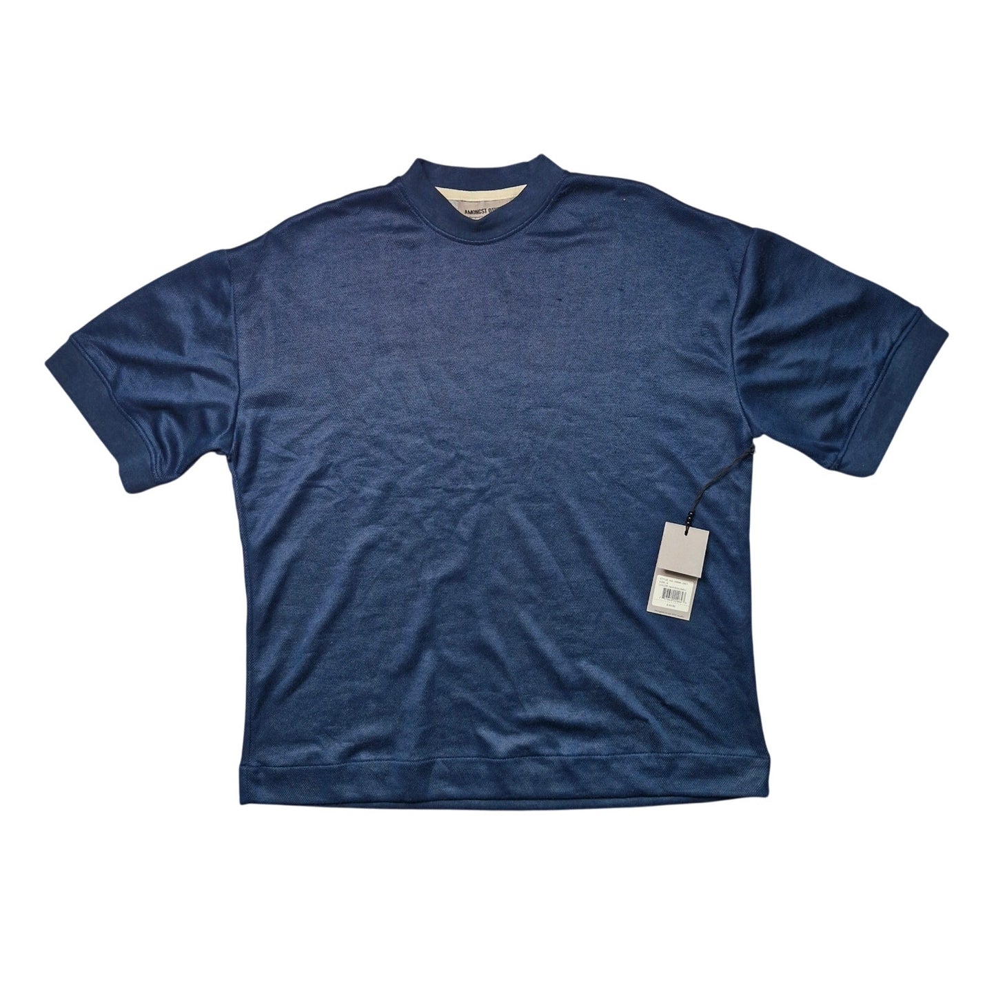 Amongst Others Drop Shoulder Boxy Fit Heavyweight Tee Mens S Navy Egg Shell