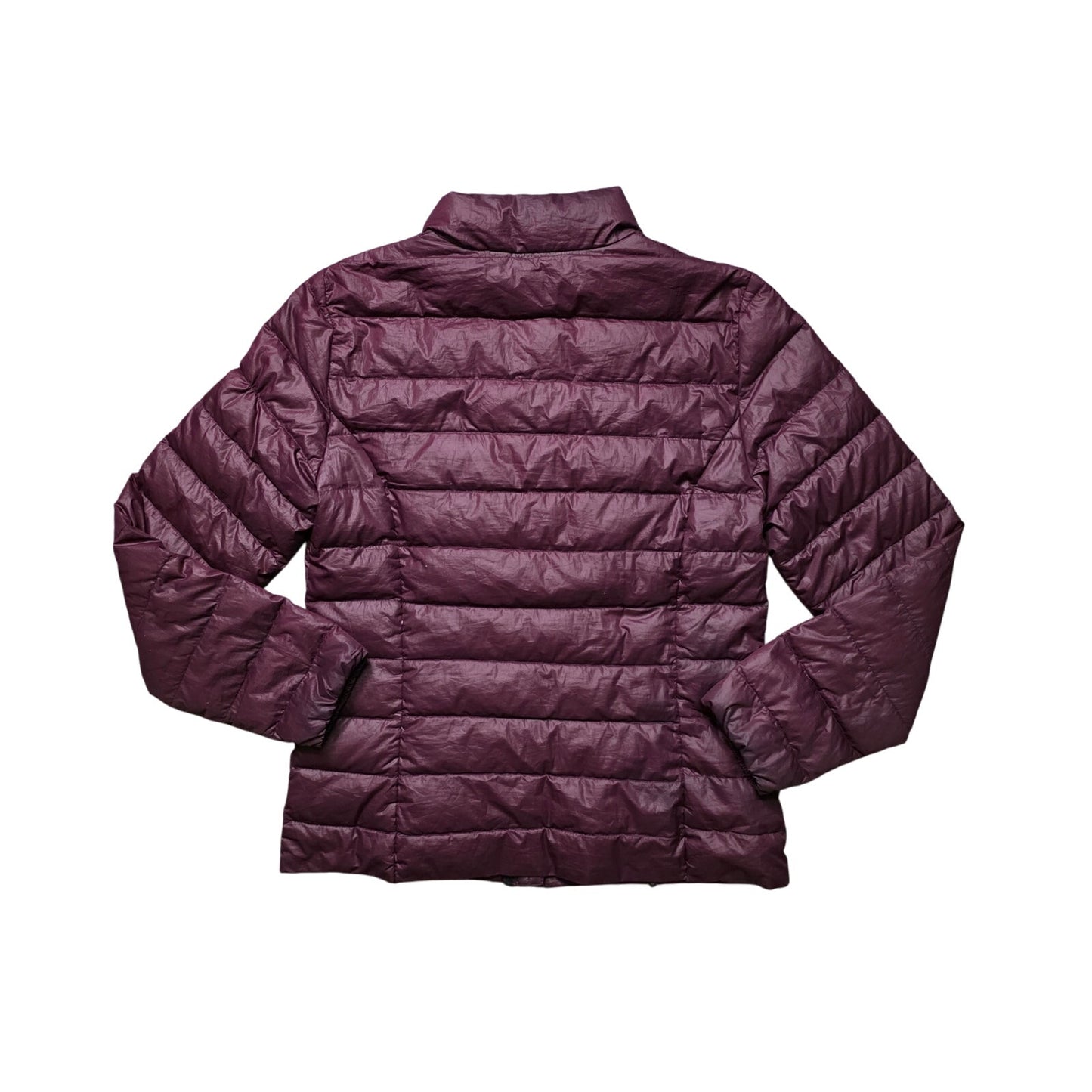 H&M Down Puffer Jacket Women S Burgundy Lightweight Full Zip