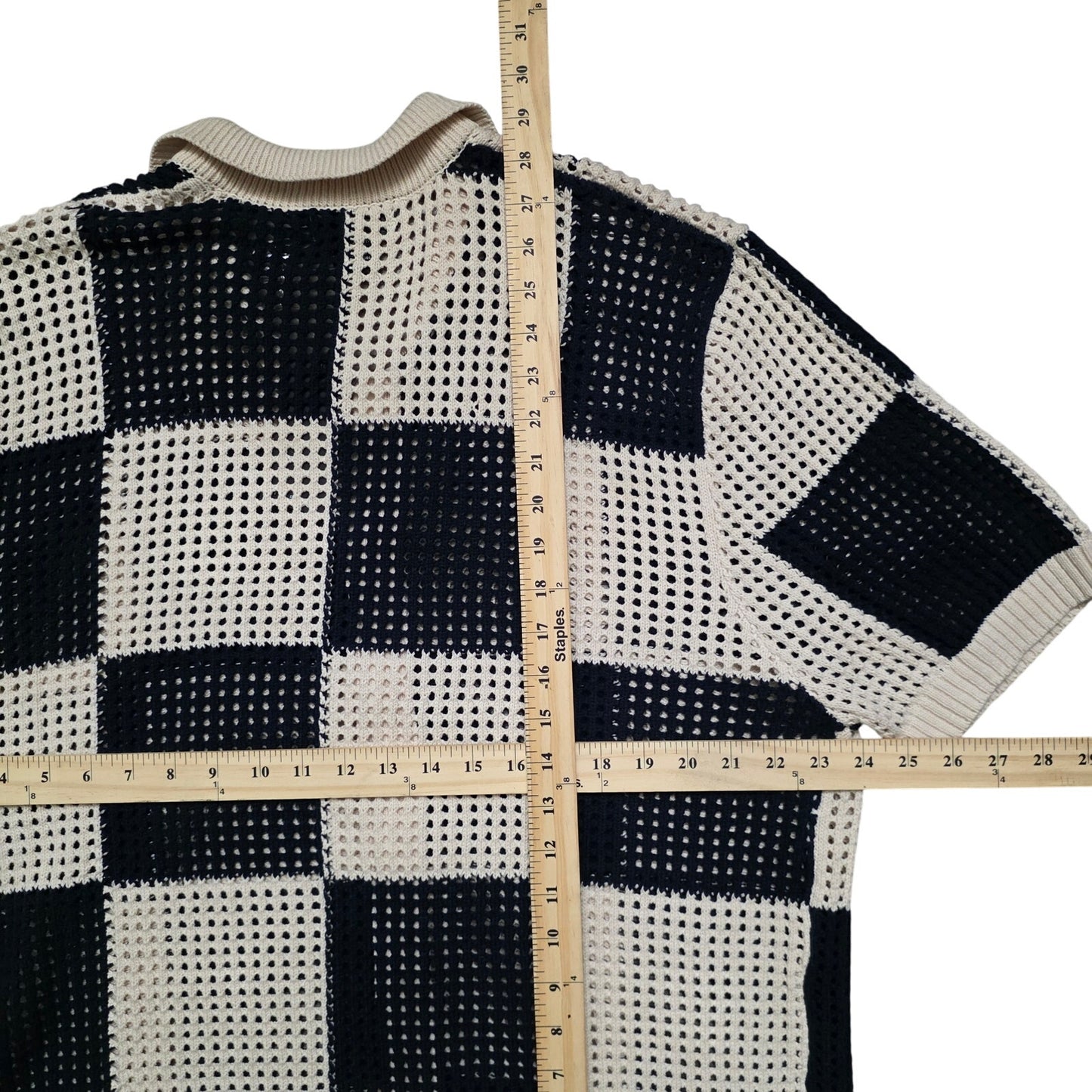 Art Of Rhetoric Knitted Polo Shirt Men’s XL Black Cotton Acrylic Knit Casual Tee