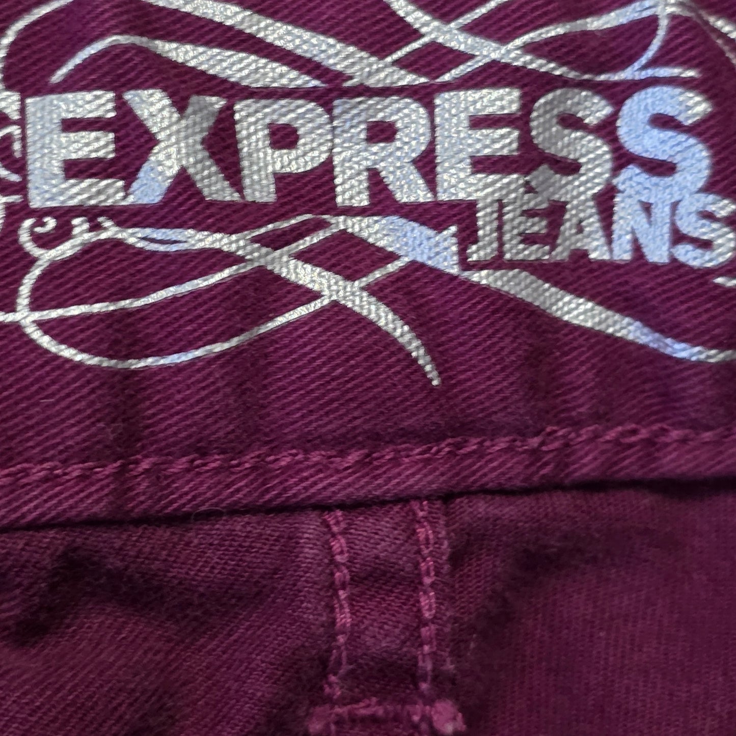 Express Stella Metallic Jeans Womens 4 Low Rise Coated Colored