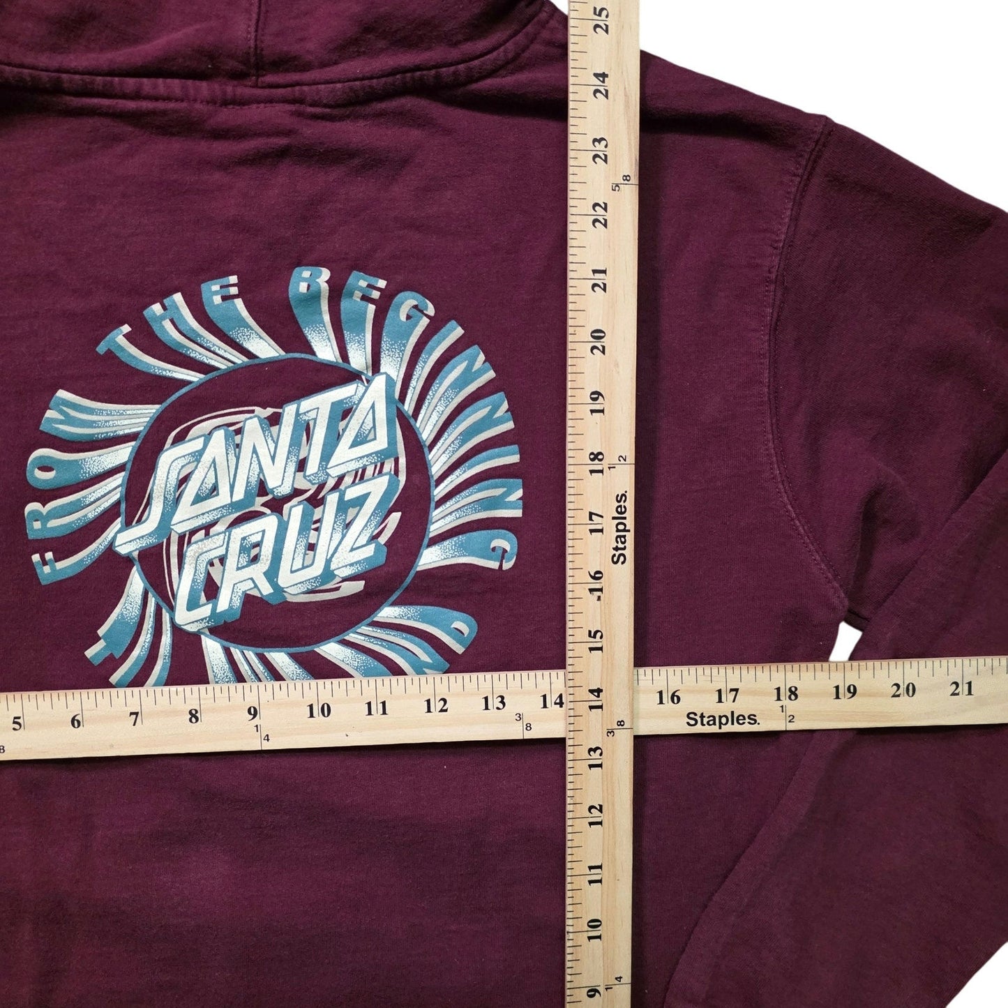 Santa Cruz Beginning Dot Zip Hoodie Men’s XL Maroon Classic