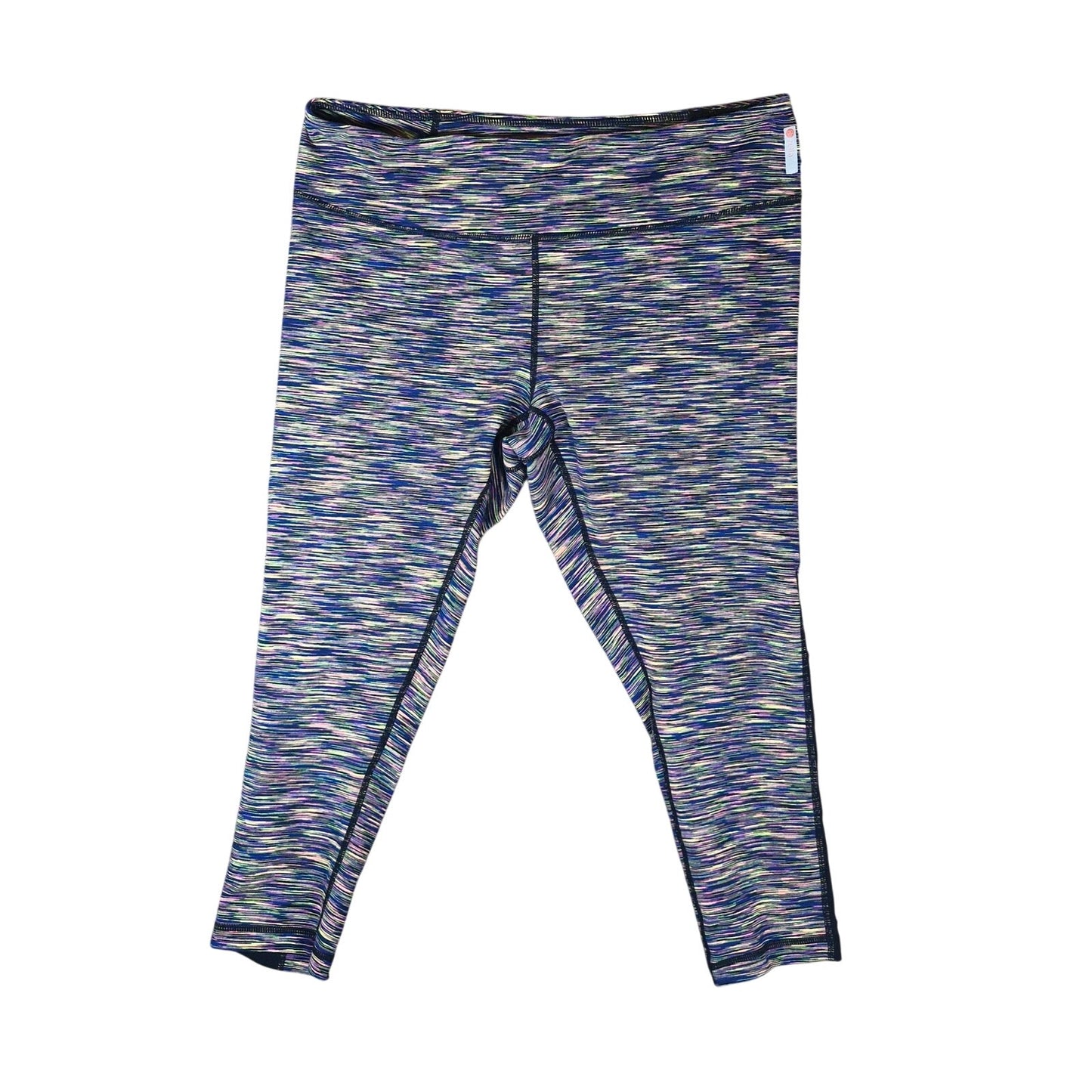 ZELLA Size L Womens Multicolor Melange Stretch Athletic Cropped Leggings 042