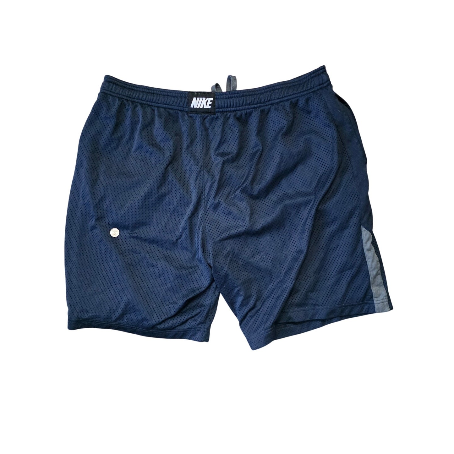 Nike Shorts Men’s L Blue Navy Fleece Dri Fit Gym Basketball Vintage Swoosh