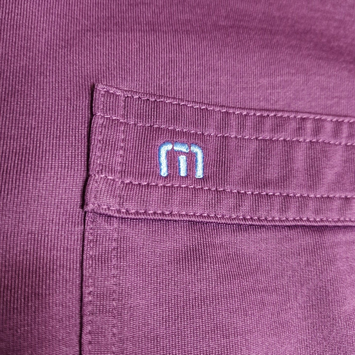 Travis Mathew Polo Shirt Mens Medium Purple Lightweight Cotton Blend Casual Golf