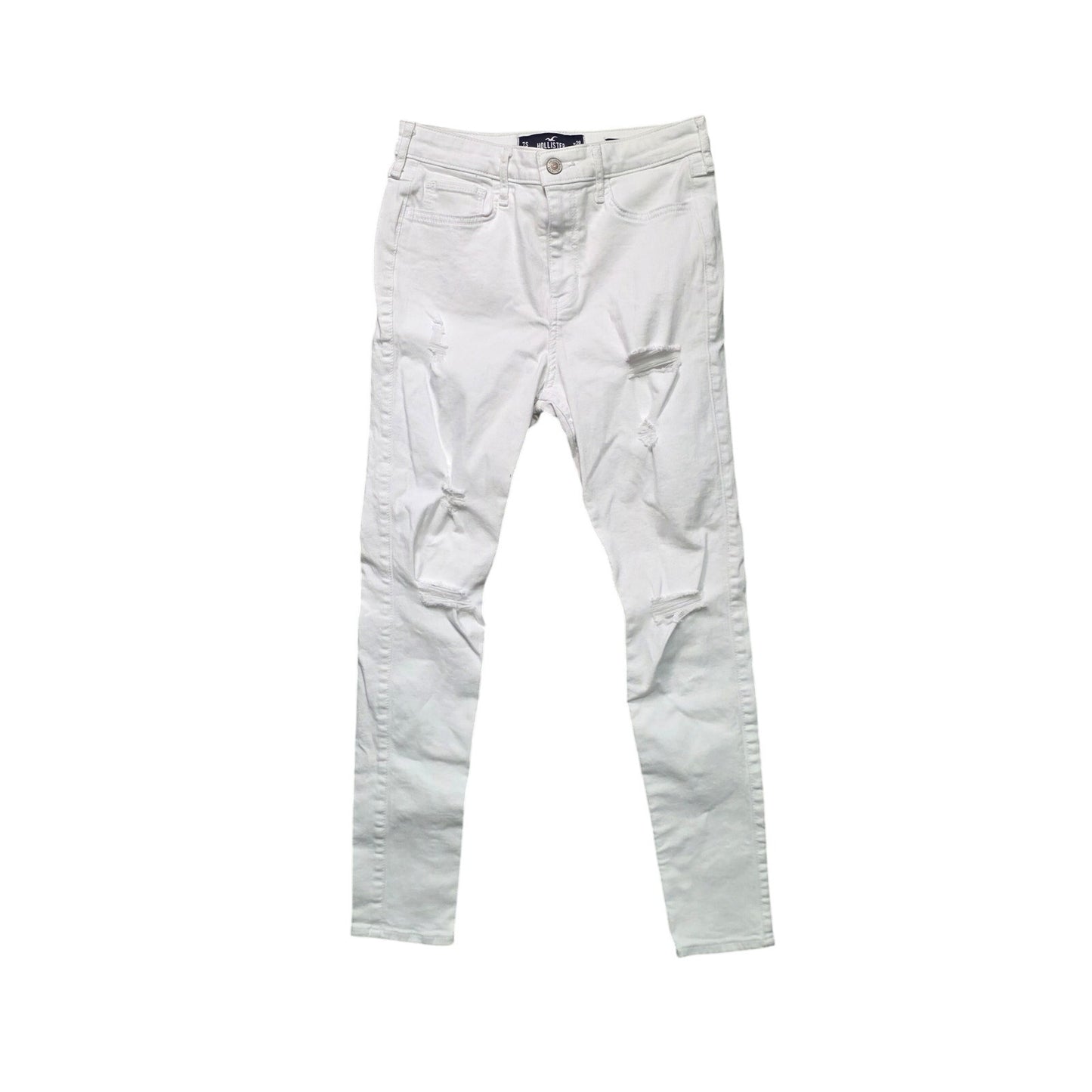 Hollister High Rise Super Skinny Jeans Women’s 28x28 White Distressed Stretch