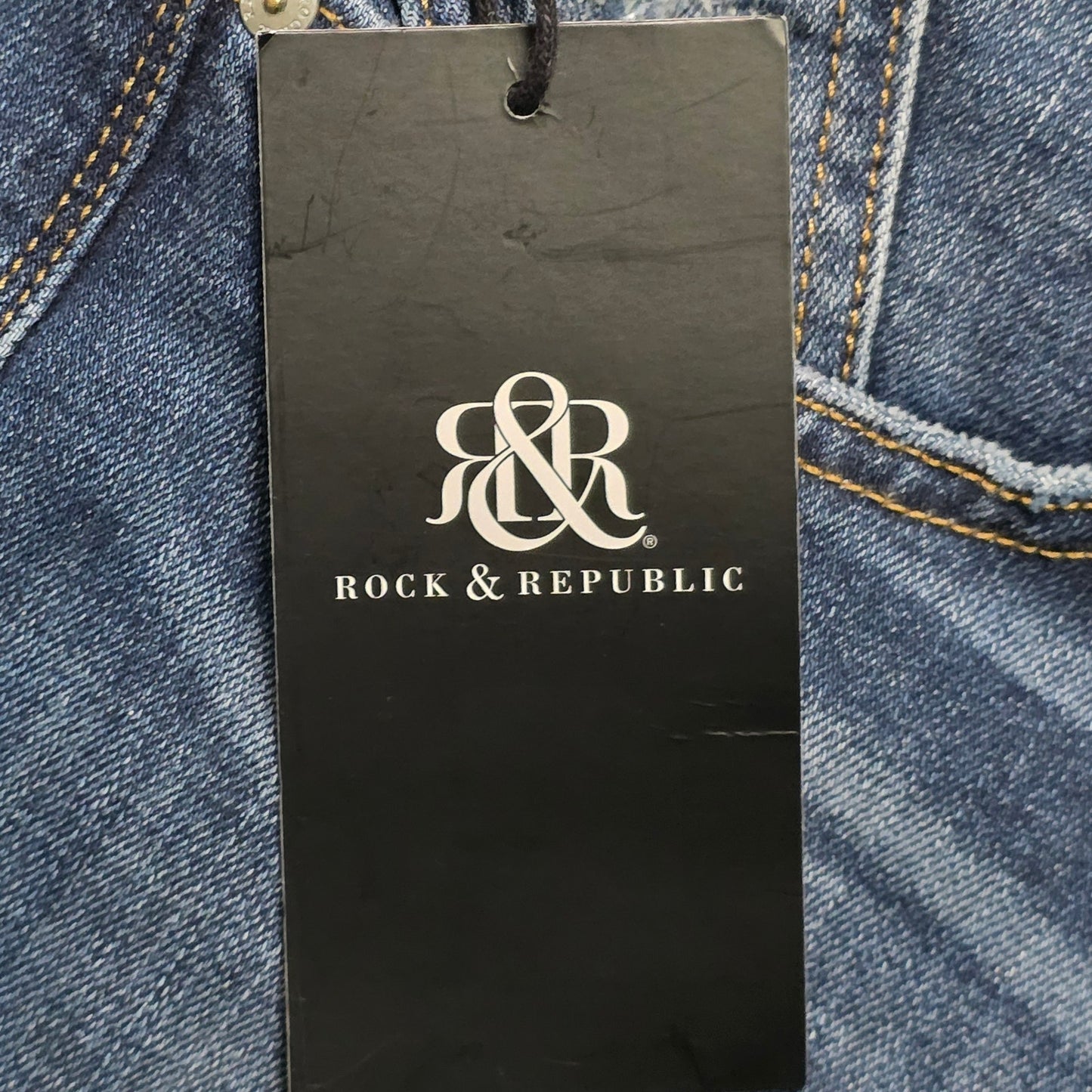 Rock & Republic Kaia Jeans Women’s 6 Blue Dark Wash Straight Stretch NWT