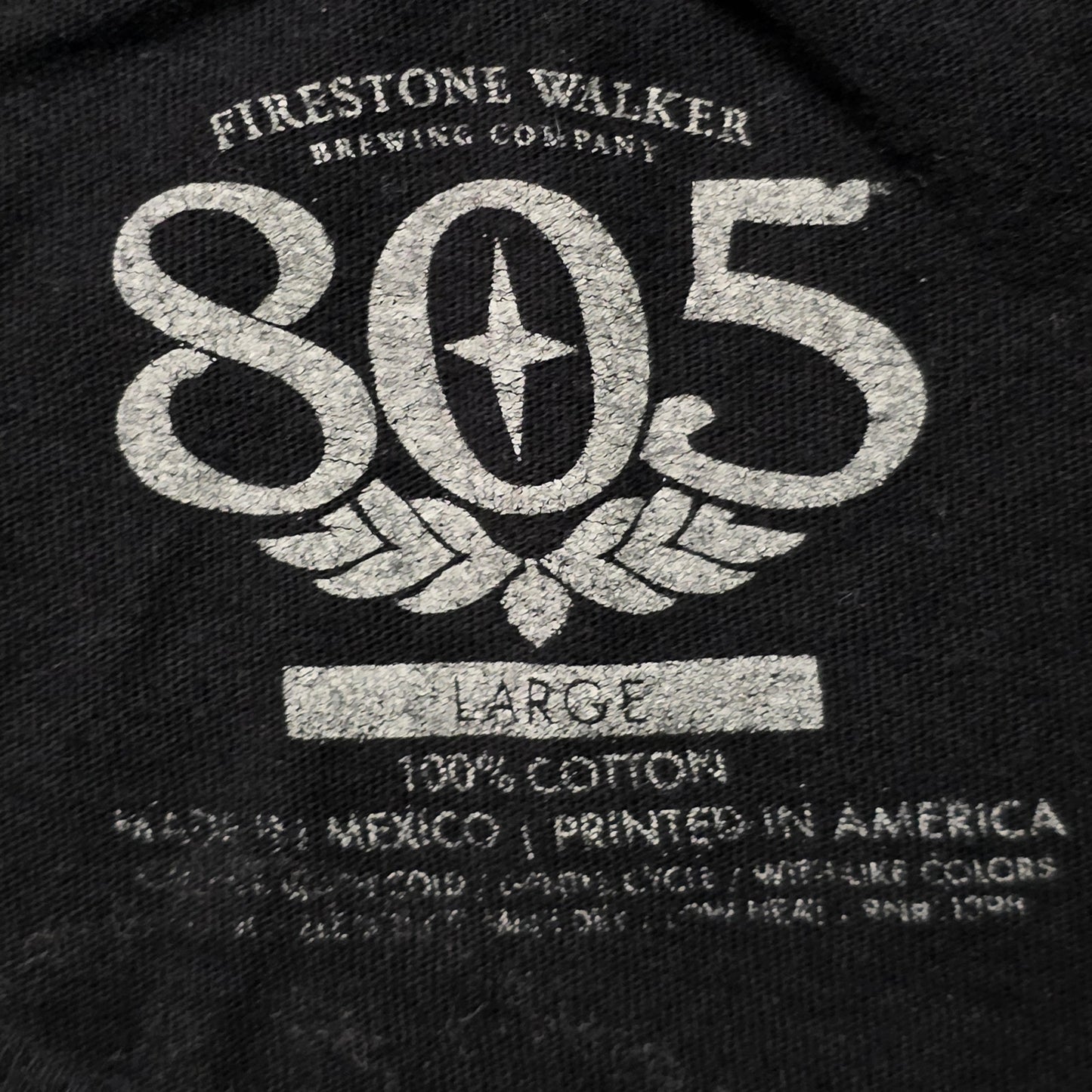 805 Firestone Walker T-Shirt Mens L Black Graphic