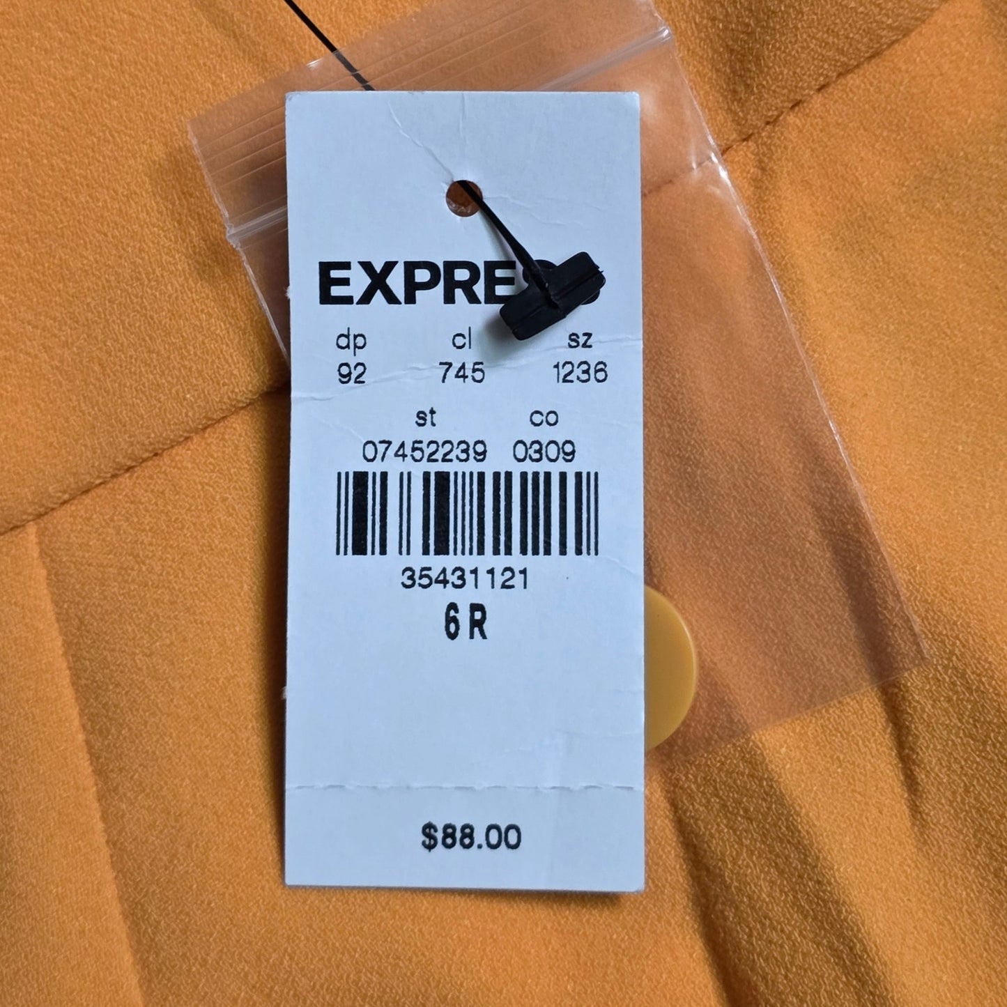 Express Stylist Super High Waisted Pleated Ankle Pant Women’s 6R Orange NWT