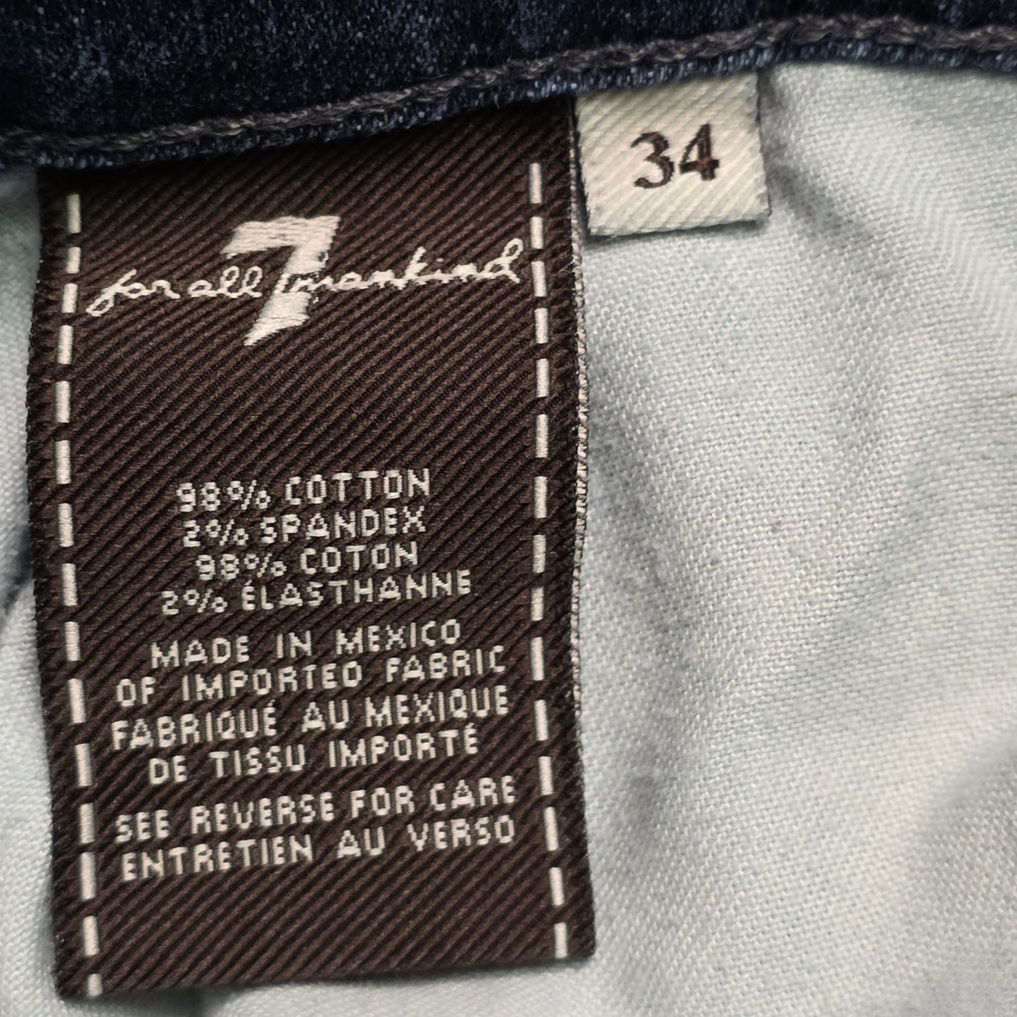 7 For All Mankind Jeans Men’s 34 Relaxed Fit Button Distressed