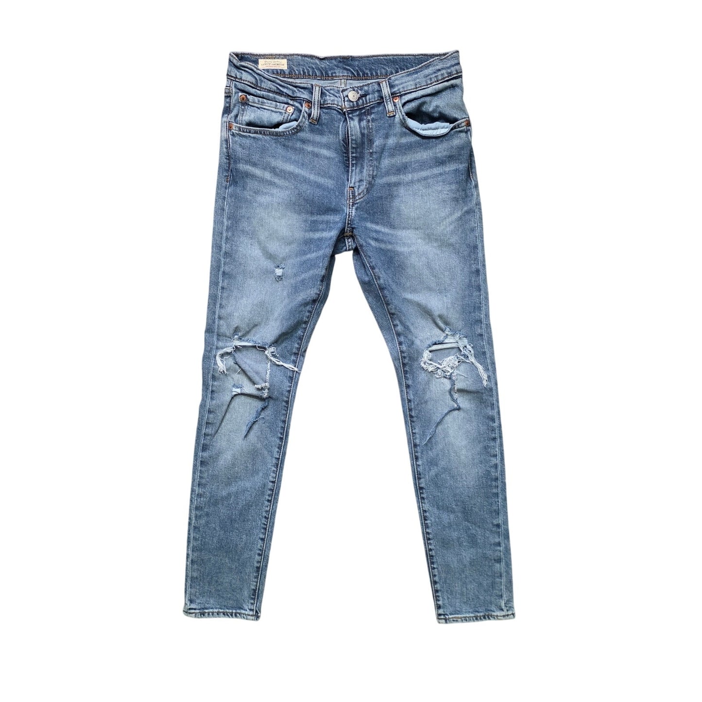 Levi’s big E Premium Skinny Taper Tattered Jeans Men’s 32x30 Blue Denim