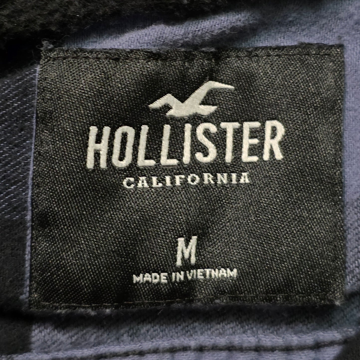 Hollister Shirt Men’s M Blue Check Flannel Cotton Long Sleeve Hooded