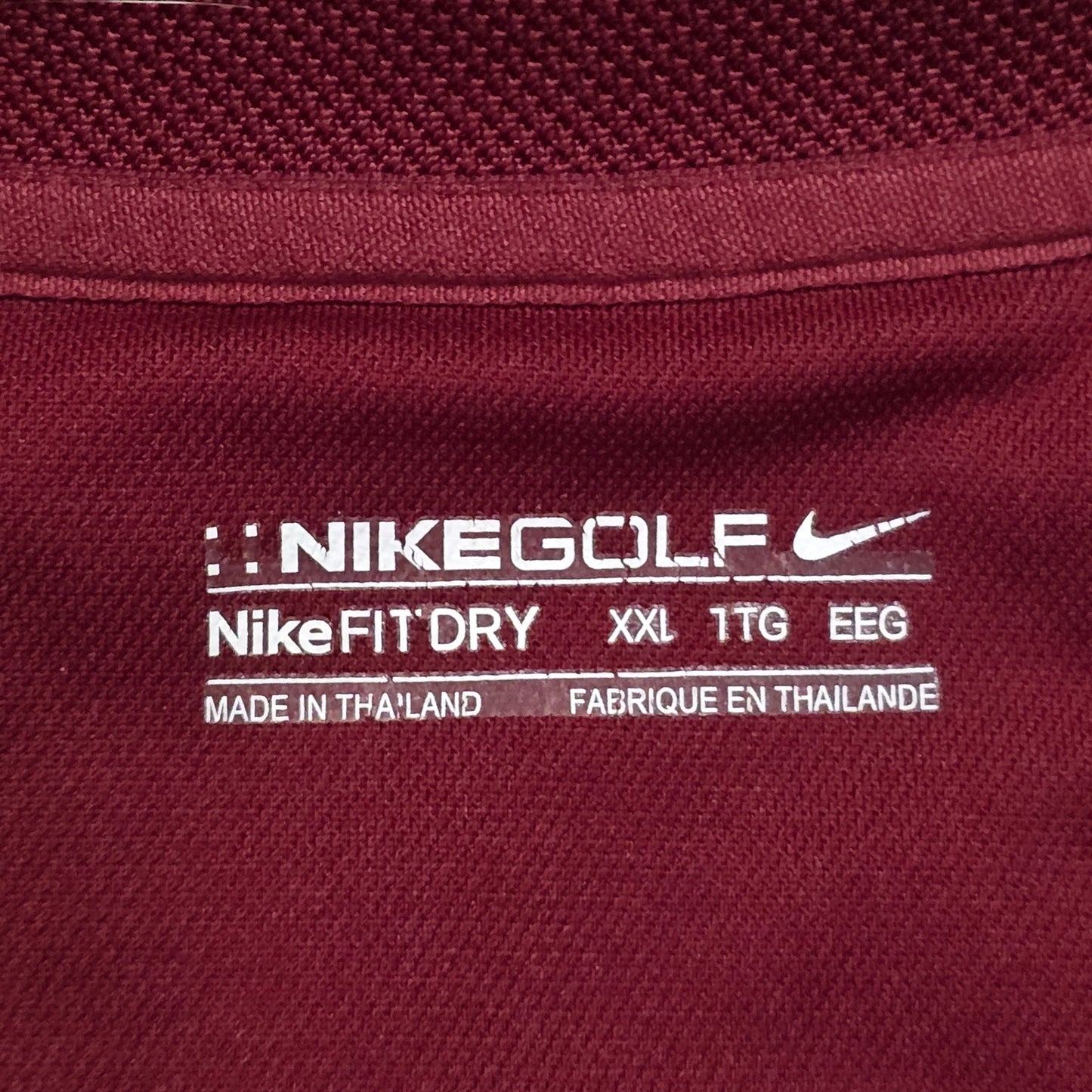 Nike Tour Dri‑Fit Golf Polo Men’s XXL Dark Red Performance Stretch Short Sleeve