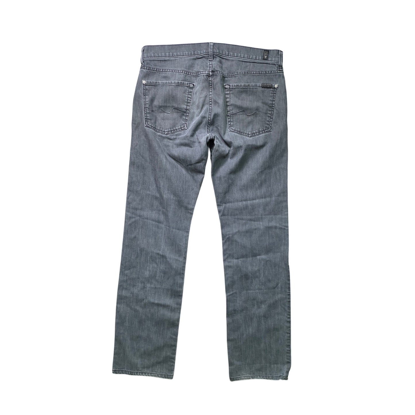 7 For All Mankind Straight Jeans Men’s 34 Gray Cotton Blend