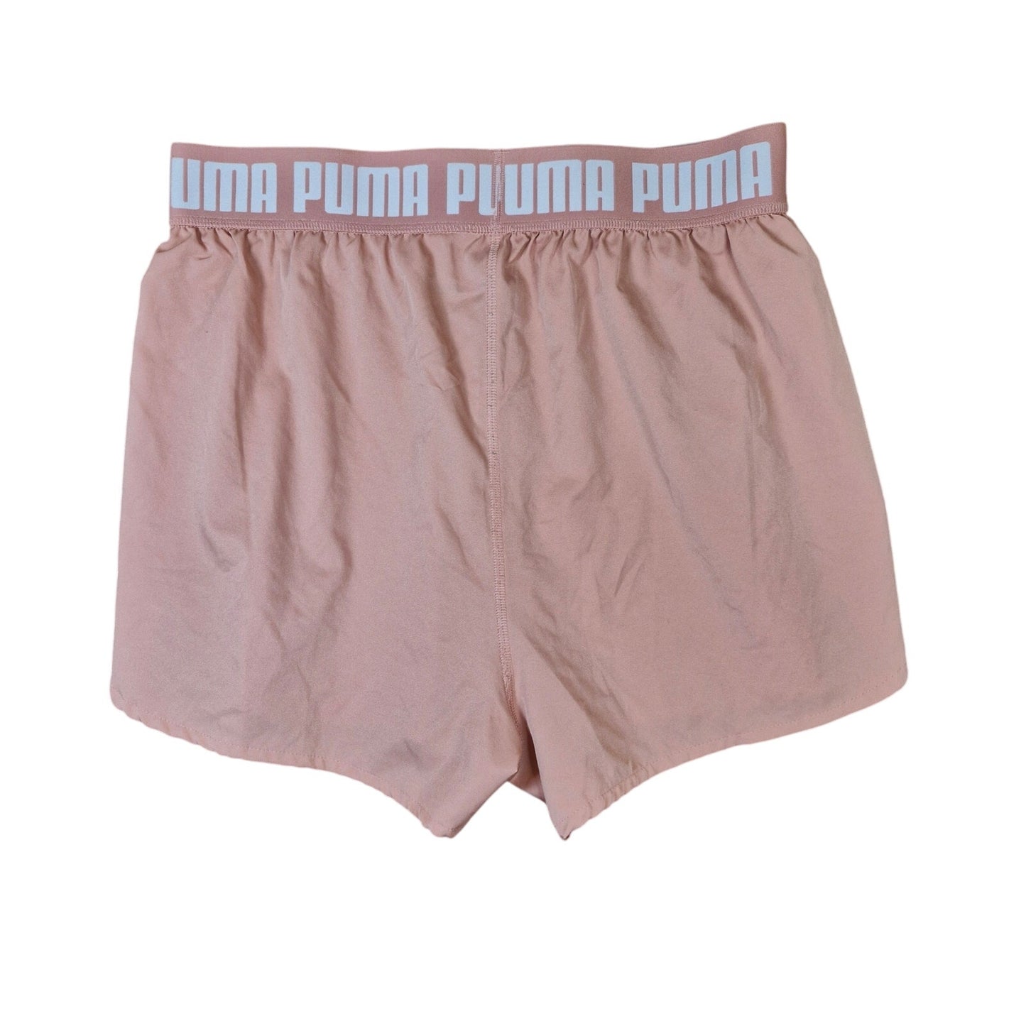 Puma Running Shorts Women L Pink Peach Mesh Lined Elastic Waist Athletic Gym