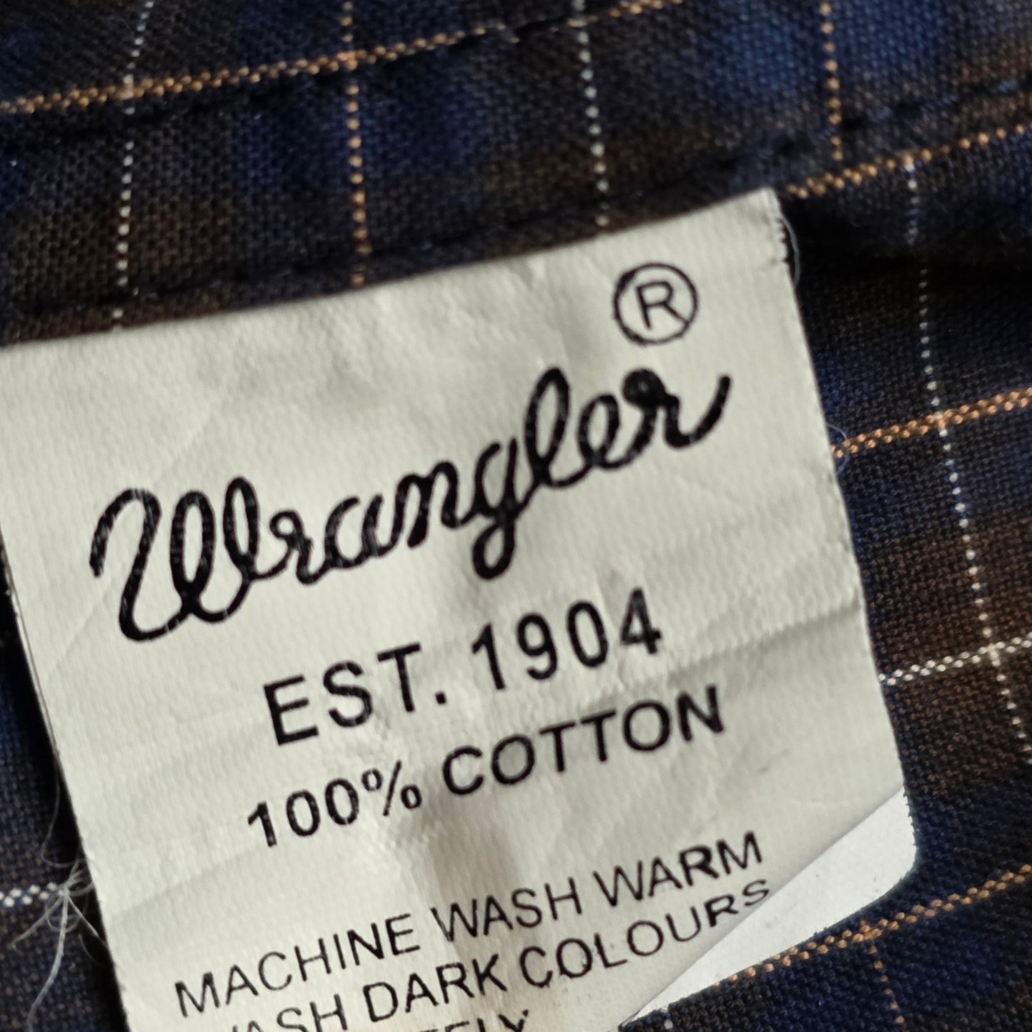 Wrangler Division 47 Checkered Long Sleeve Shirt Men M Casual Western