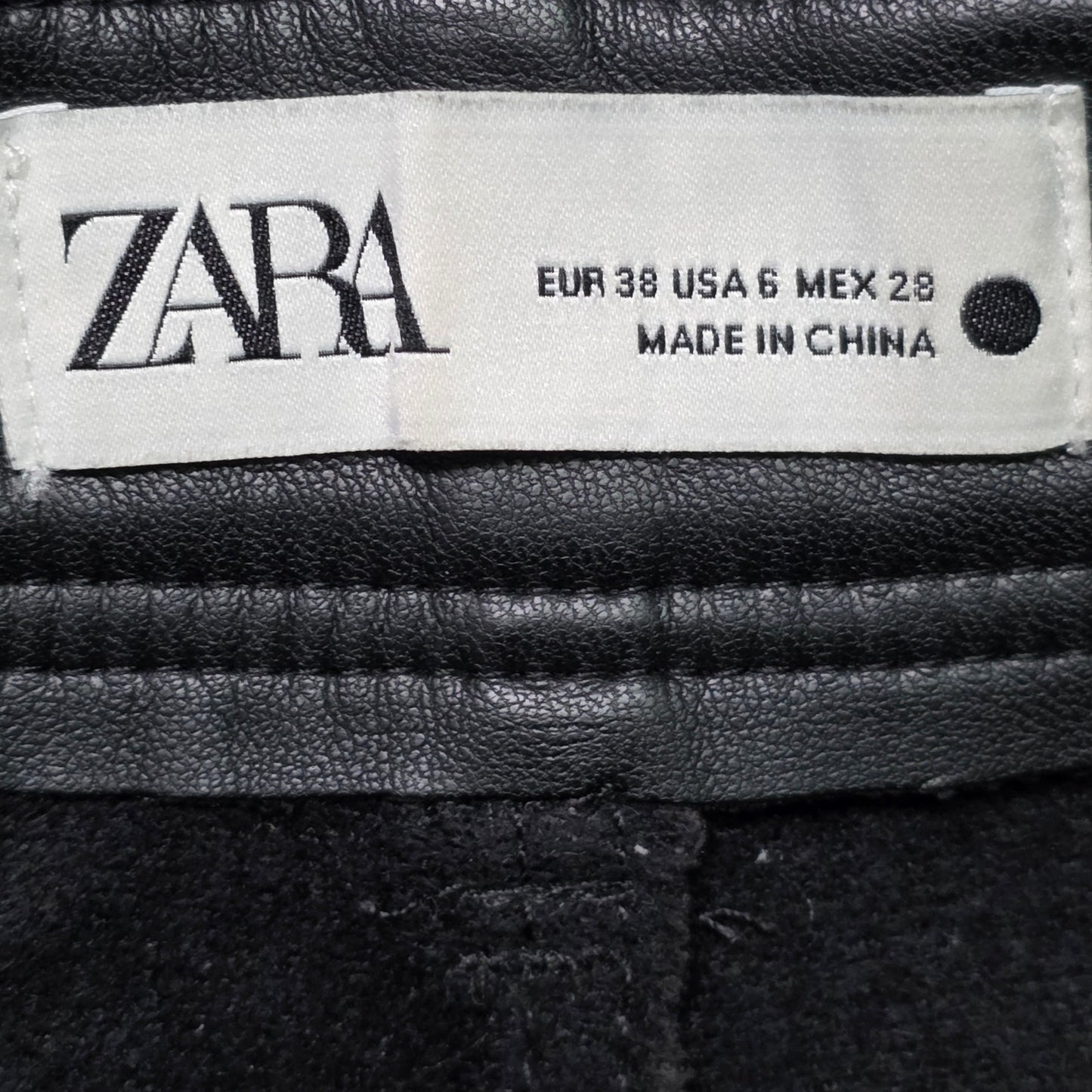 Zara Women’s Pants Size 6 Black Faux Leather Wide Leg