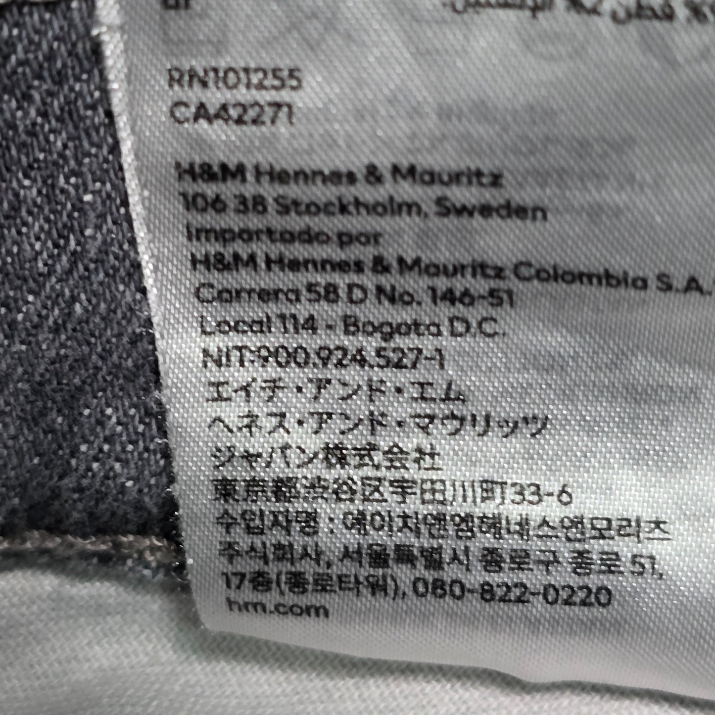 H&M Skinny Jeans Men’s 33x32 Gray Distressed Denim Casual