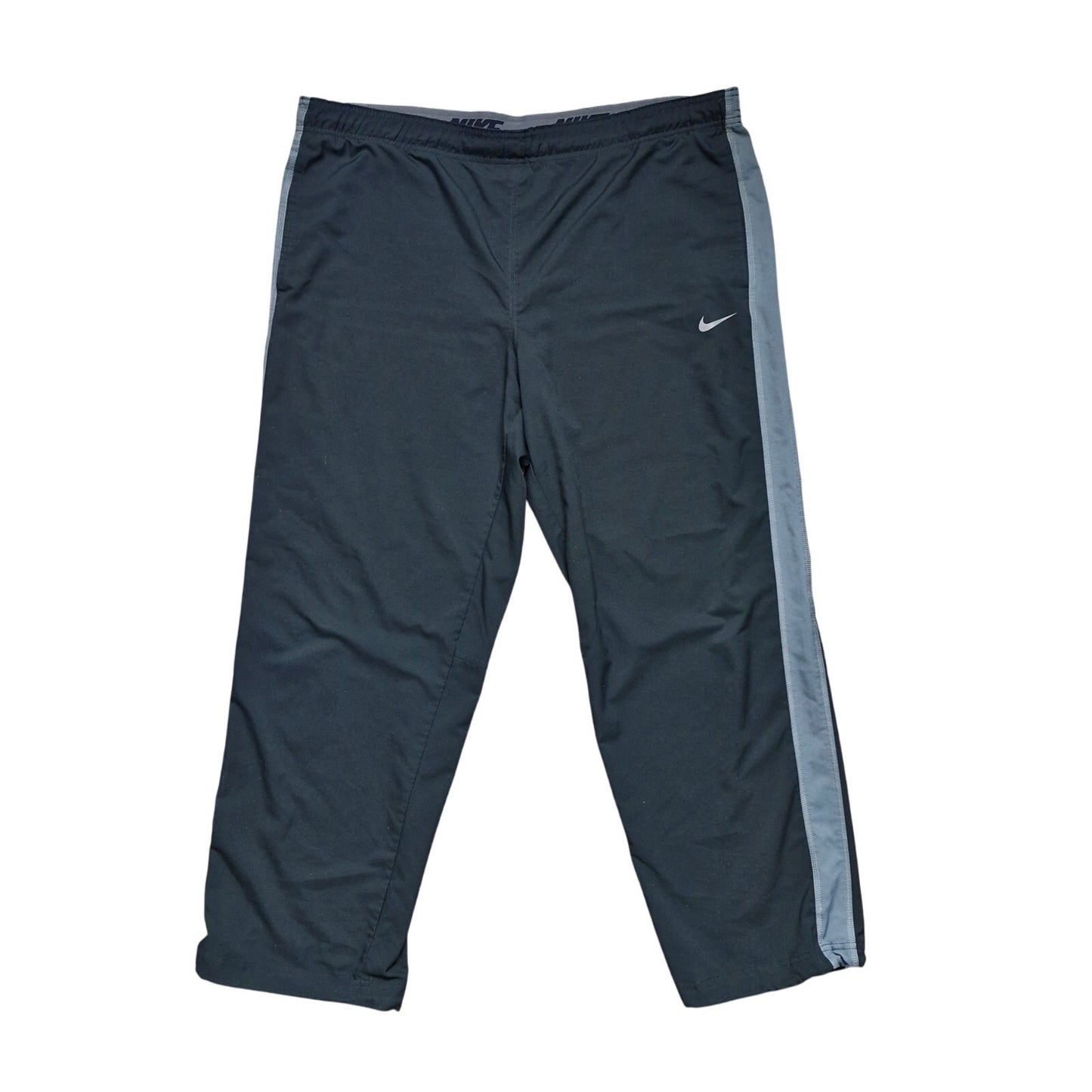 Nike Vintage Y2K Baggy Nylon Track Pants Size XL Black Gray Stripe
