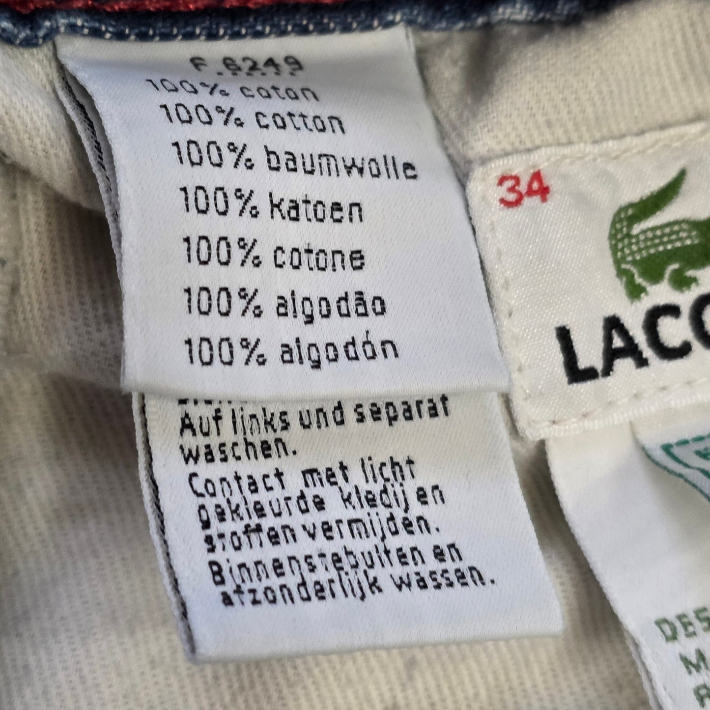 Lacoste Jeans Men’s Size 34 Blue Wash Cotton Casual