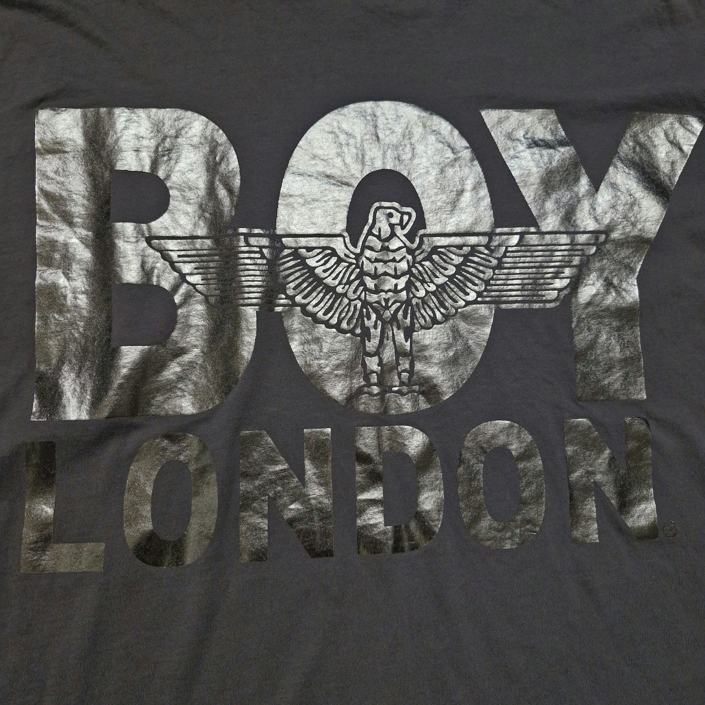 BOY LONDON Men’s Long Sleeve Shirt Size L Metallic Logo Graphic Streetwear