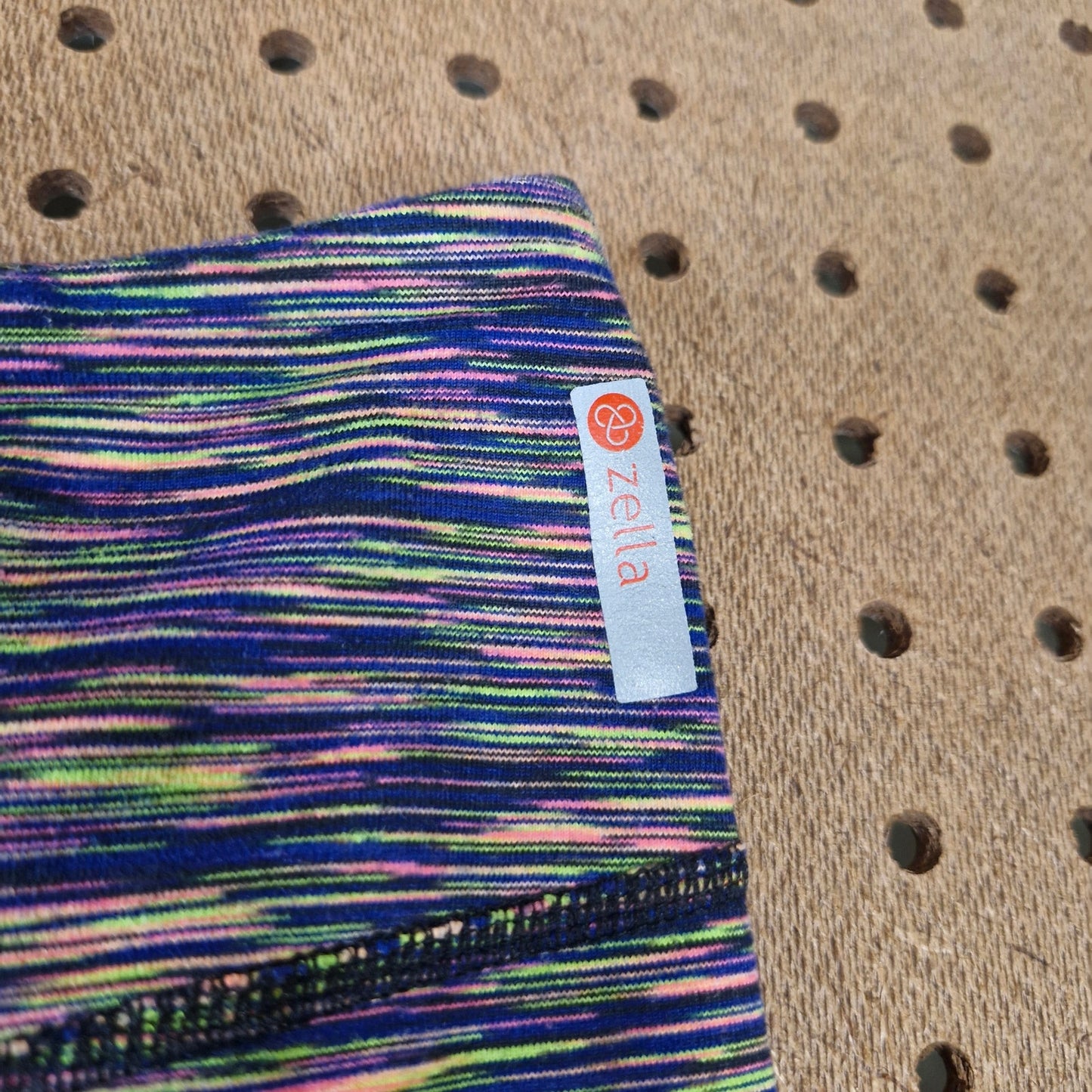 ZELLA Size L Womens Multicolor Melange Stretch Athletic Cropped Leggings 042