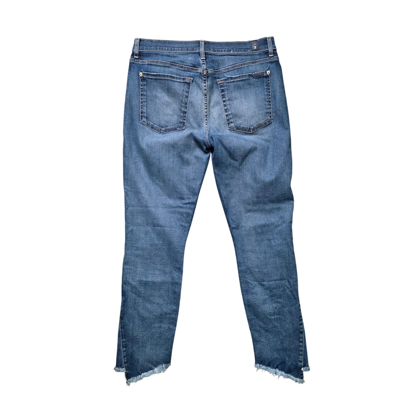 7 For All Mankind Gwen Tulip Fray Hem Jeans Women’s 31 Blue Denim Ankle