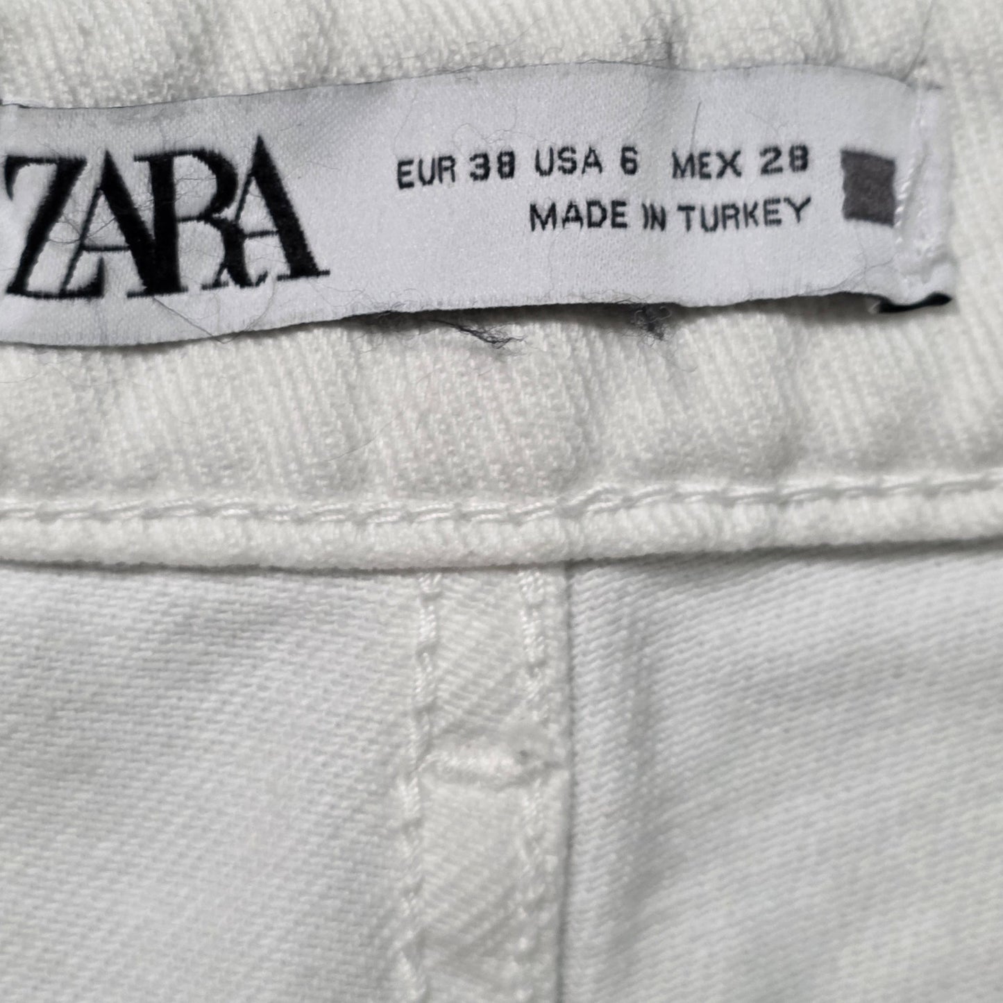 Zara Slim High Rise Jeans Women’s Size 6 White