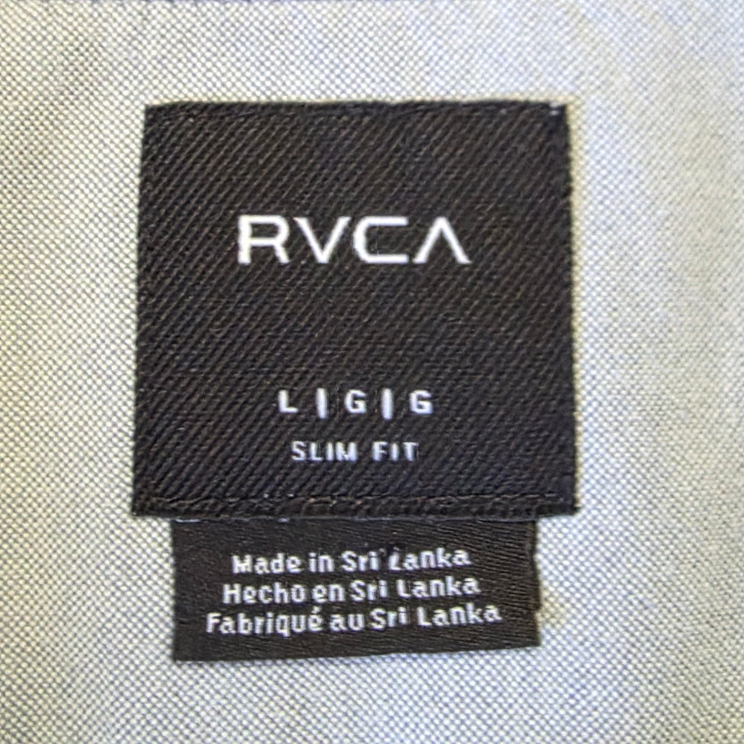 RVCA That’ll Do Stretch Short Sleeve Shirt Men’s Large Pavement Cotton‑Blend Casual Button‑Up