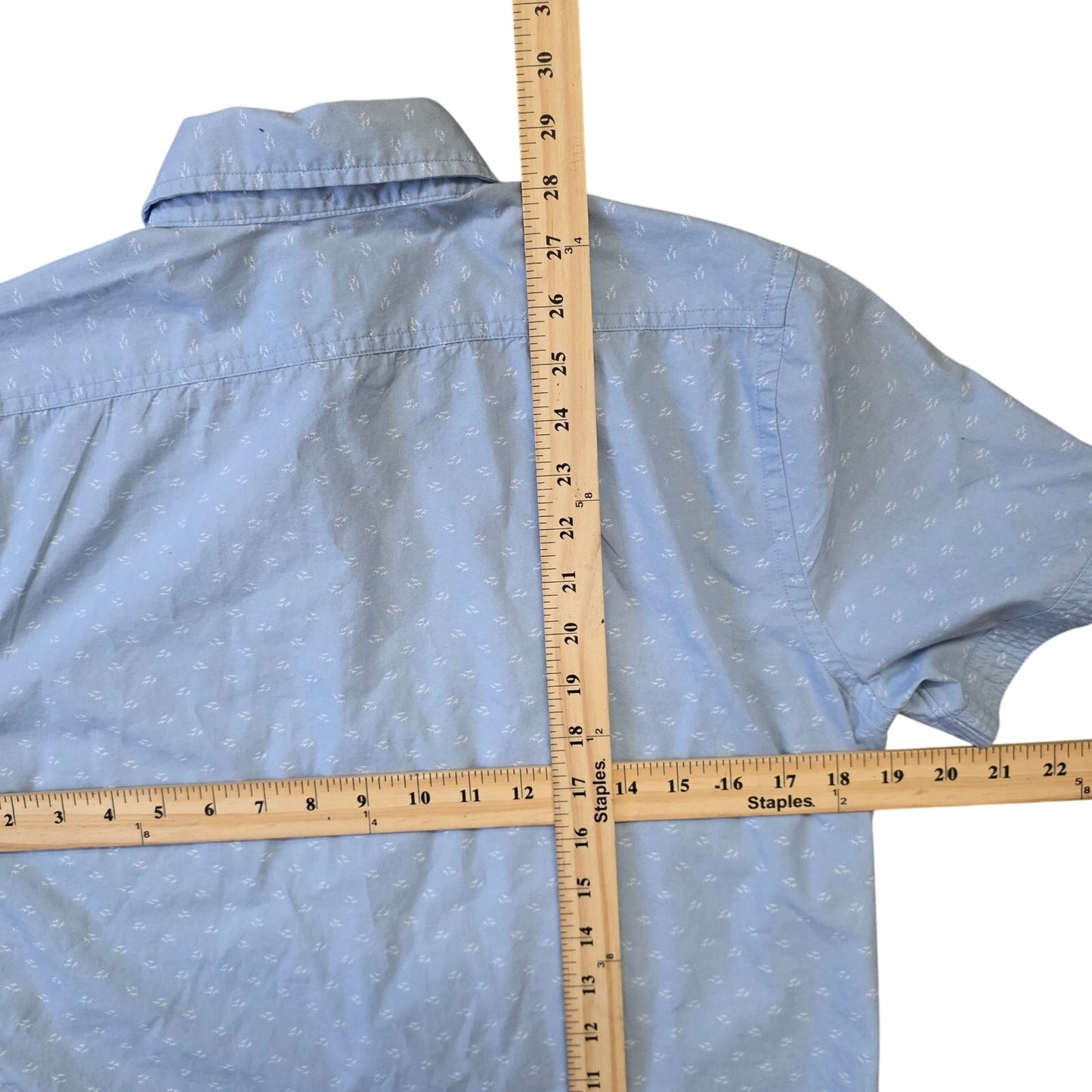 Express Dress Shirt Mens S Light Blue Soft Wash Short Sleeve