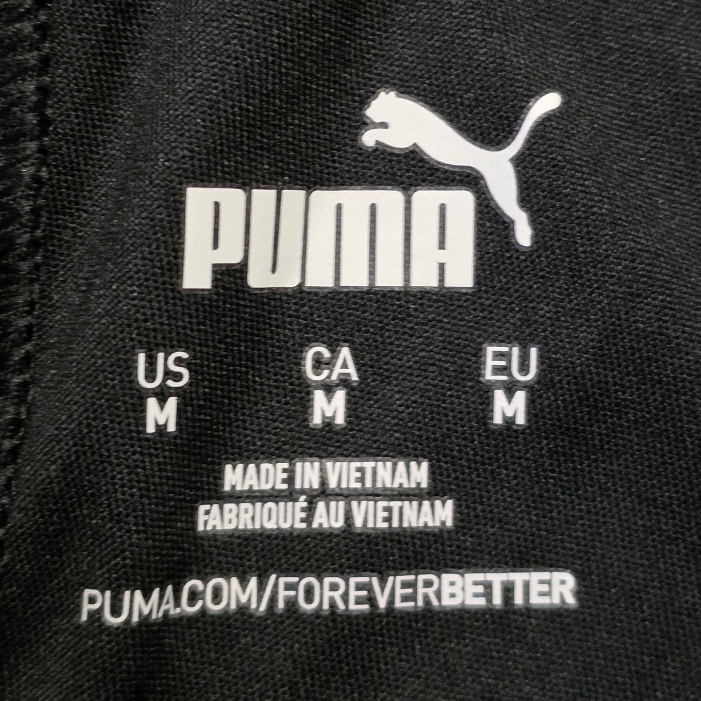 PUMA Speed Track Pants Mens M Black White Athletic Joggers