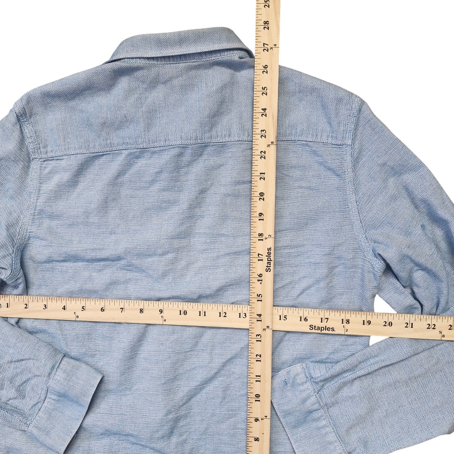 Calvin Klein Body Fit Cotton Roll-Up Shirt Men’s Medium Blue