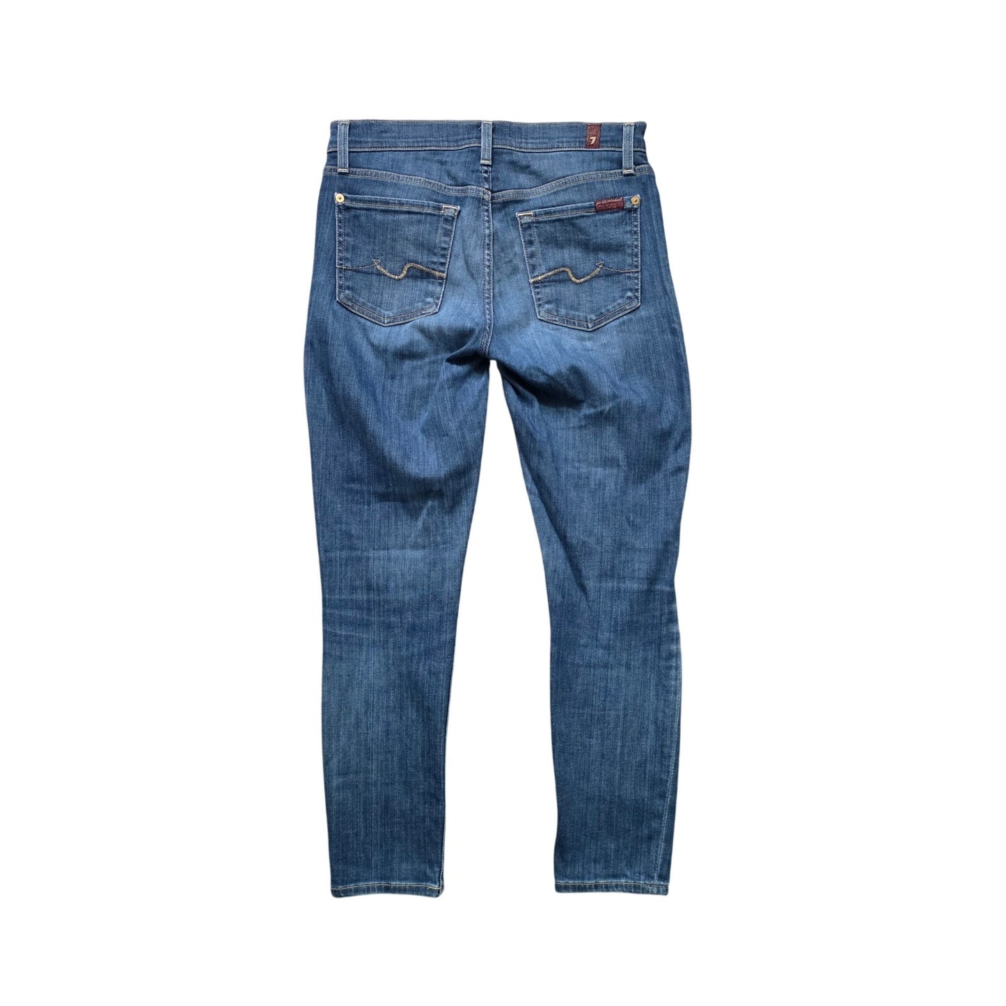 7 For All Mankind Cropped Gwenevere Jeans Women’s 27 Blue Denim Skinny