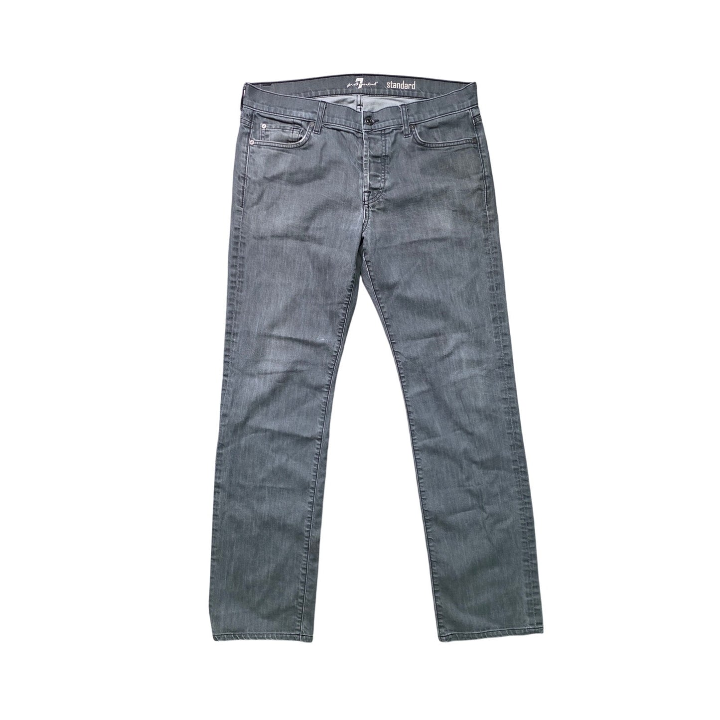 7 For All Mankind Straight Jeans Men’s 34 Gray Cotton Blend