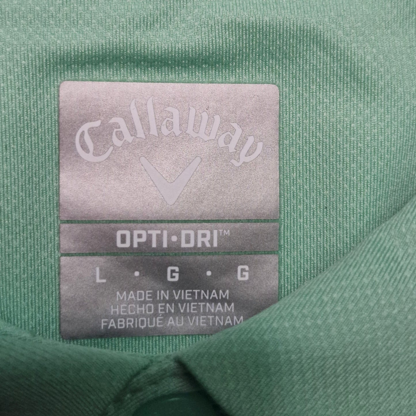 Callaway Men’s Performance Golf Polo Shirt L Moisture‑Wicking Opti‑Dri Bright Green