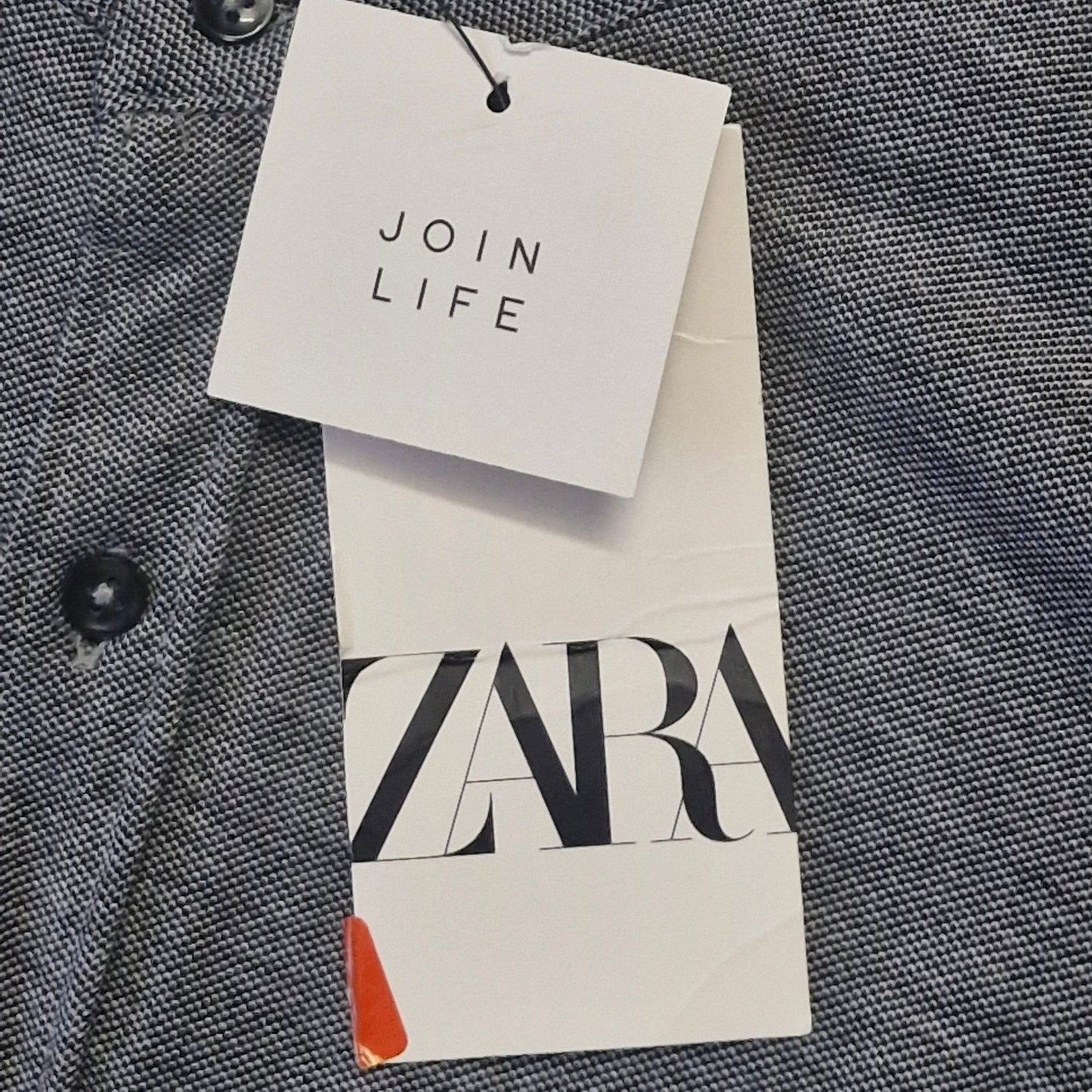 Zara Dress Shirt Men’s L Gray Slim Fit Collared Long Sleeve