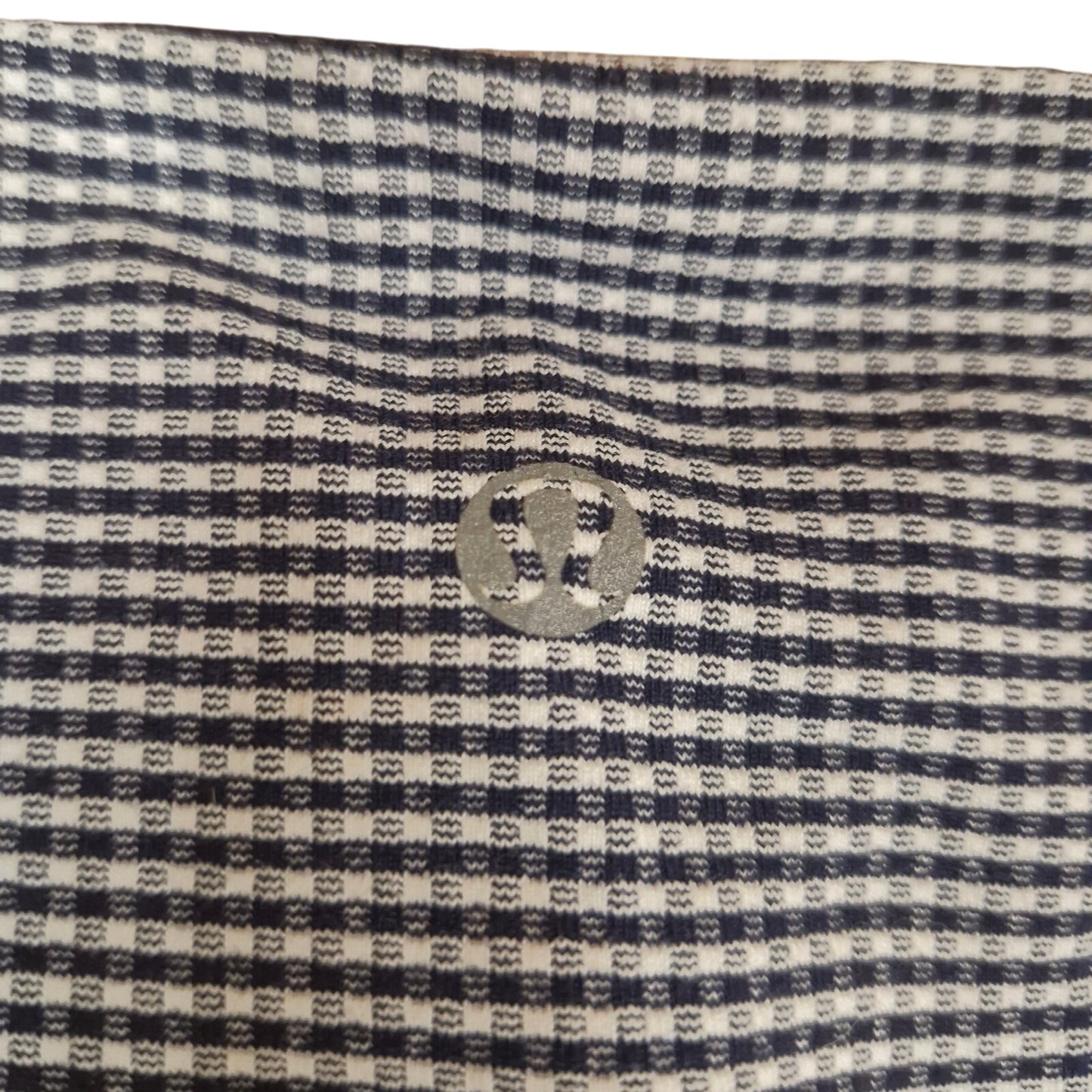 Lululemon Leggings Size 4 Blue & White stripe Gingham Cropped Workout