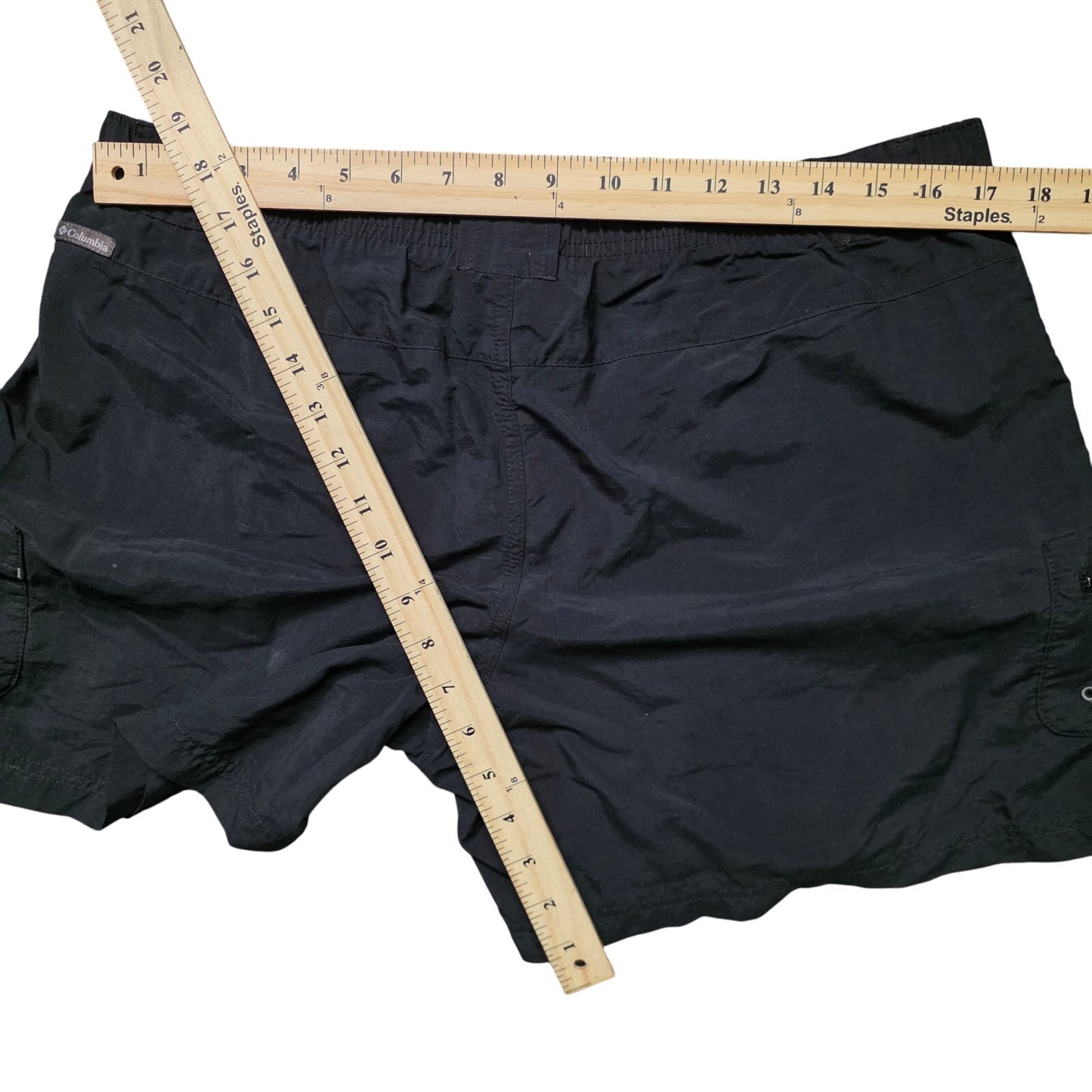 Columbia Hiking Shorts Men L Black Lightweight Nylon
