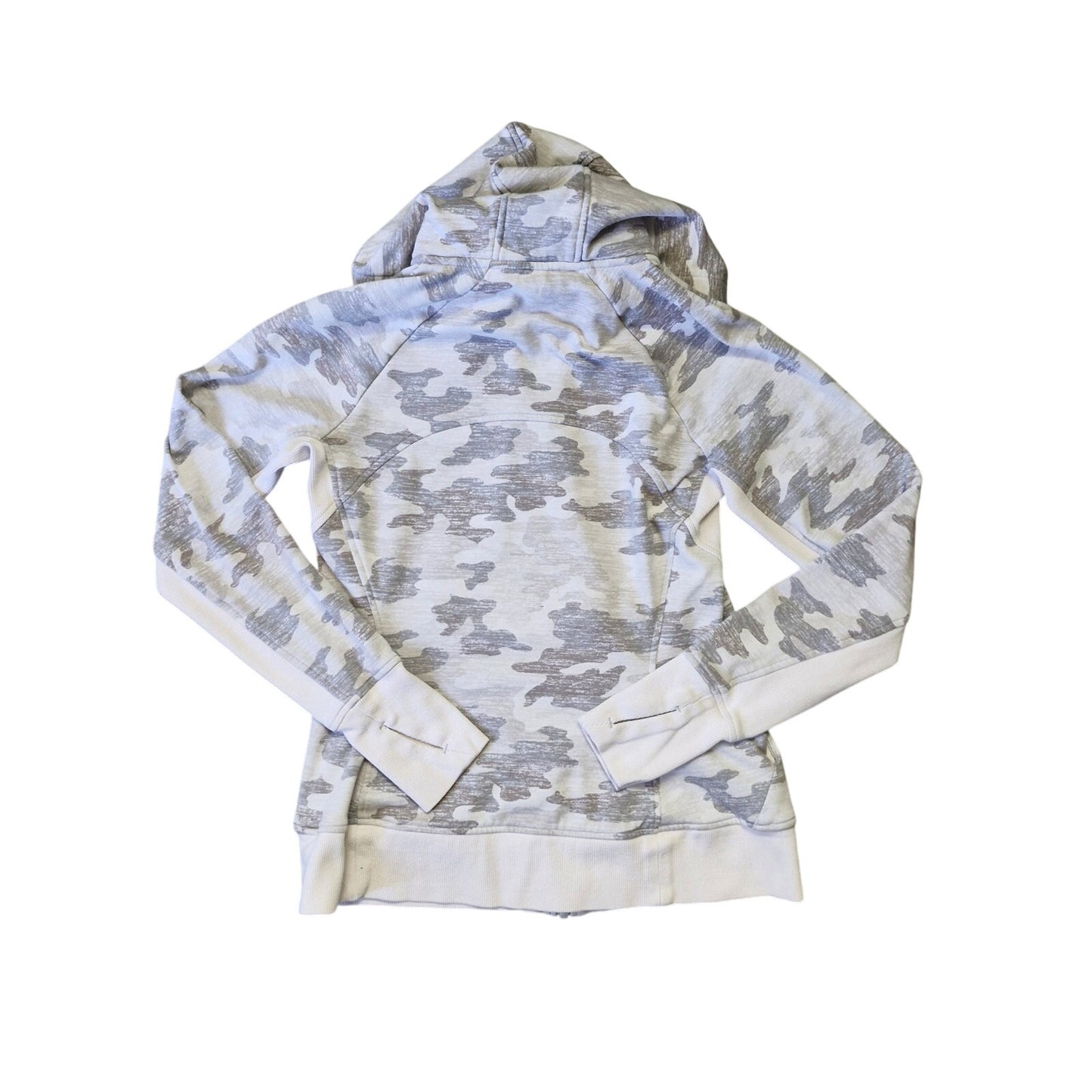 Athleta Triumph Gray Camouflage Full Zip Hoodie Jacket Womens Small
