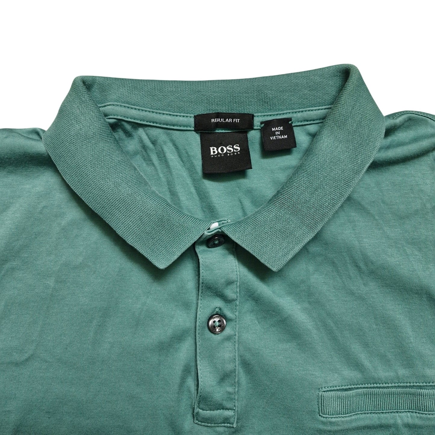 Hugo Boss Stitch Polo Shirt Men’s Large Teal Short Sleeve