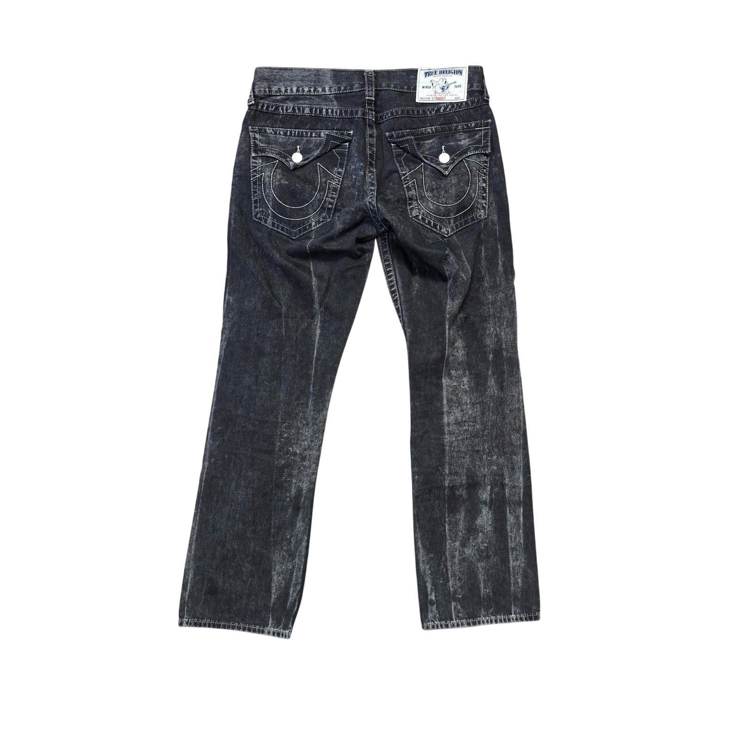 True Religion Jeans Size 33 Men's Grey Gloomy Wash Straight Leg Denim