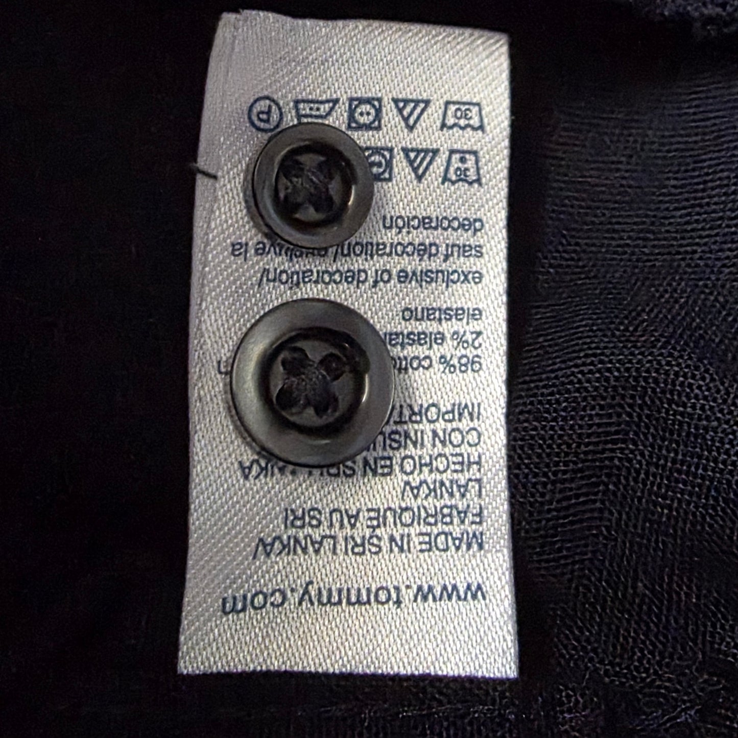 Tommy Hilfiger Core Flex Poplin Shirt Men’s Medium Black Stretch Button‑Down
