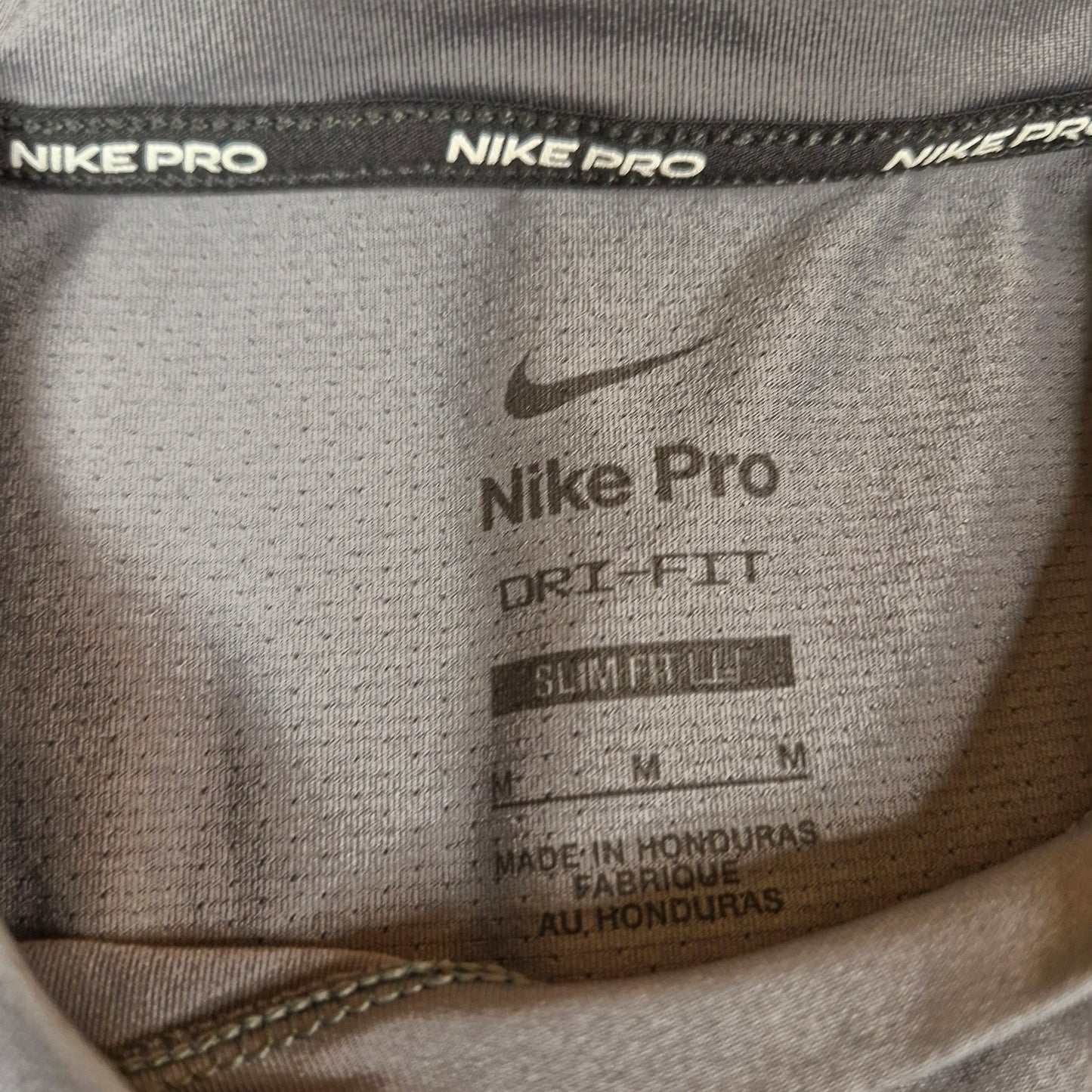 Nike Pro Dri-FIT Men's Slim Fit Short-Sleeve Top Grey Size Medium